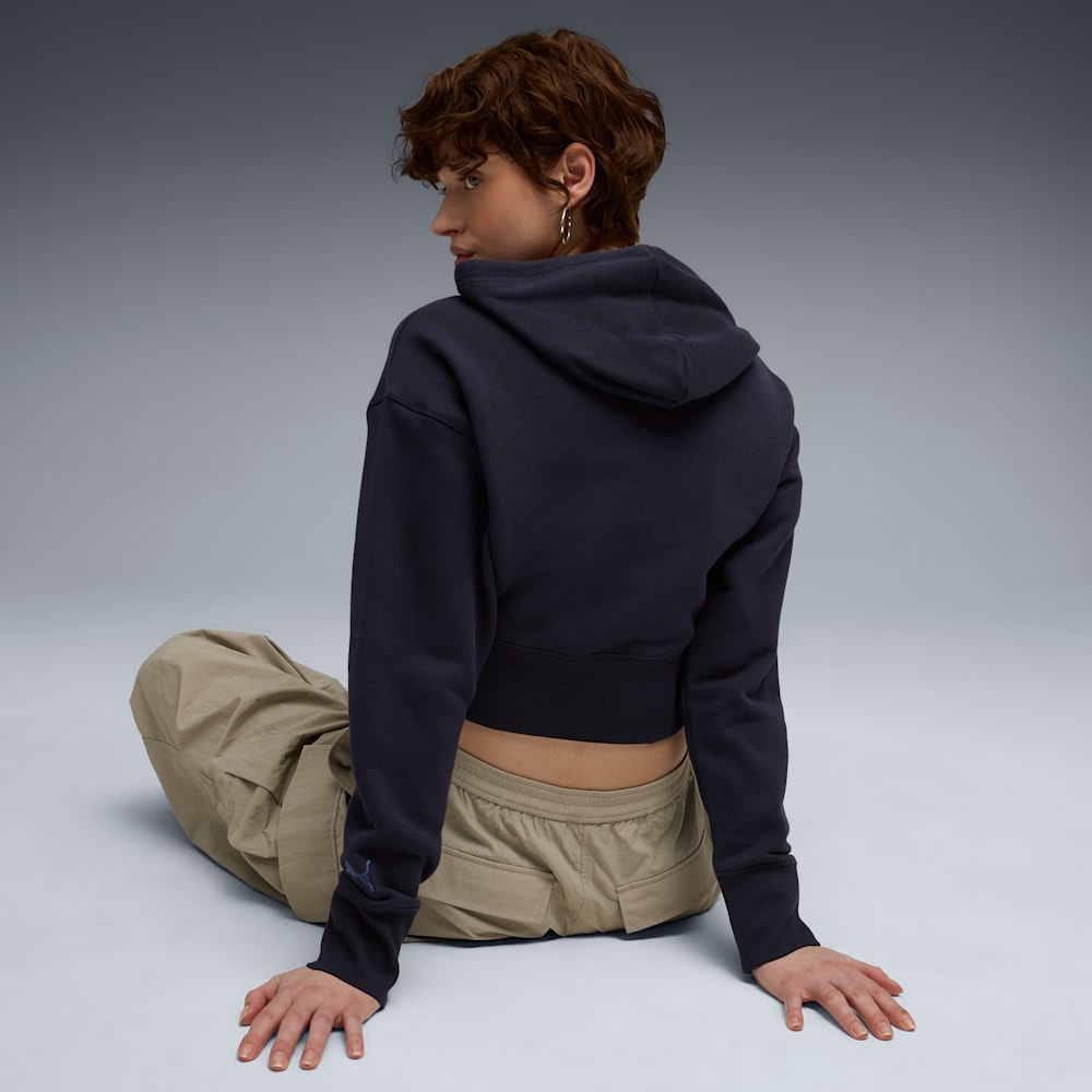 Premium Essentials Women's Relaxed Graphic Hoodie | New Navy