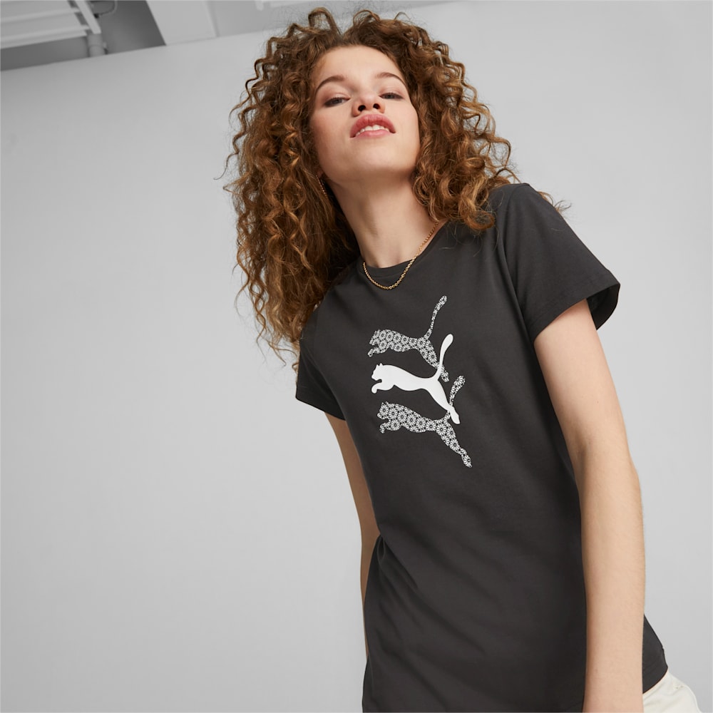 GRAPHICS Laser Cut Women's Tee, PUMA Black, large-NZL