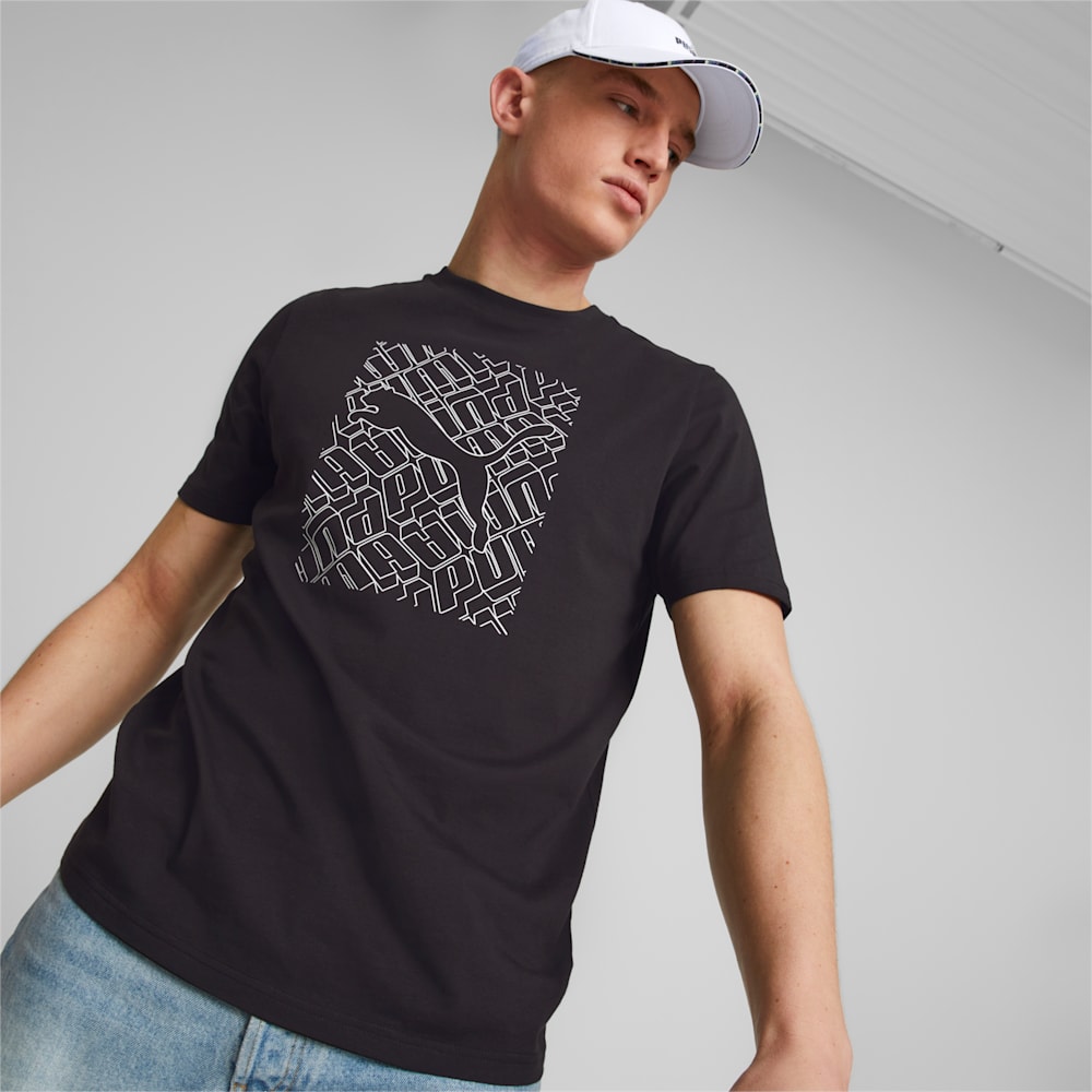 Graphics Cat Men's Tee , PUMA Black, large-NZL