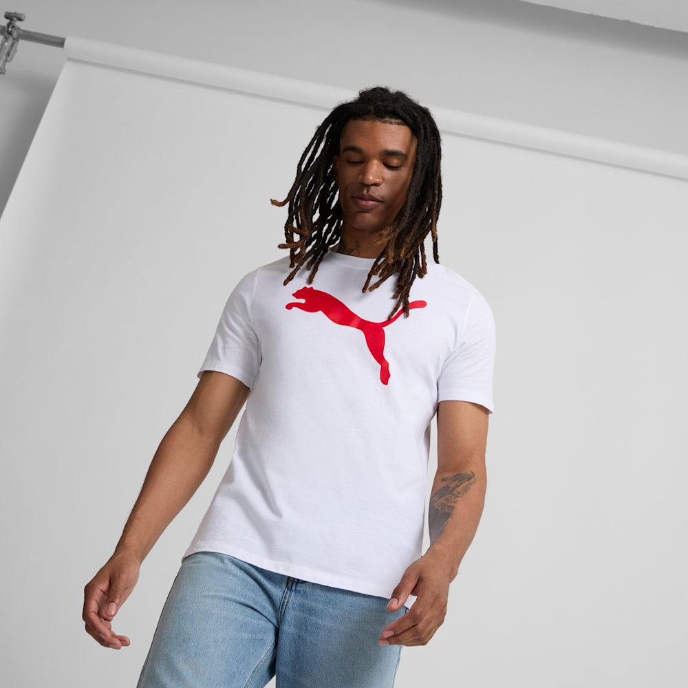 Essentials Big Cat Men's Tee, PUMA White-For All Time Red, large