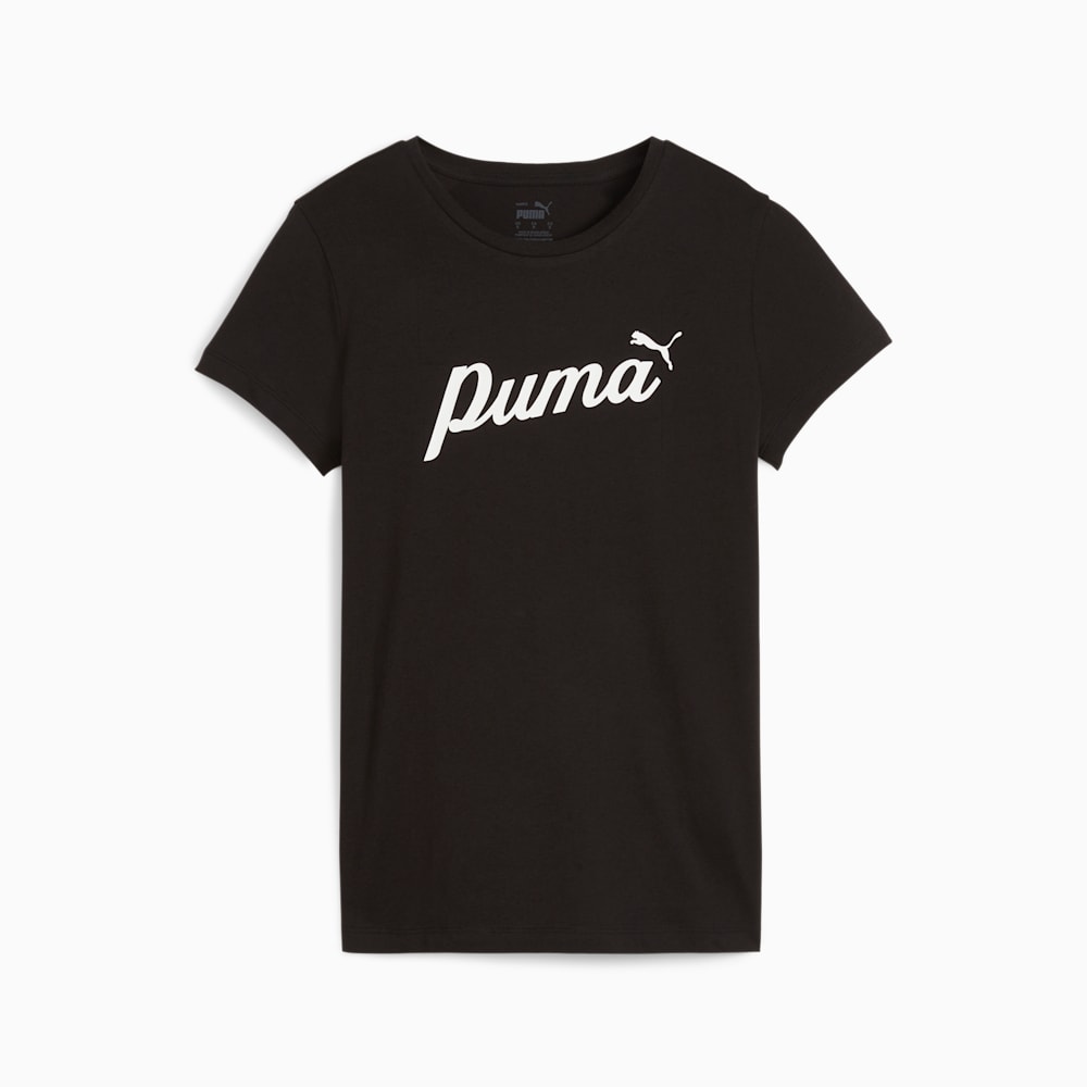 ESS+ Women's Script Tee, PUMA Black, large-NZL