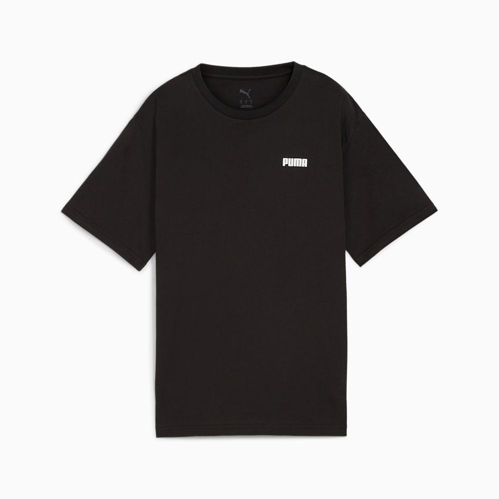Essentials Small Logo Women's Relaxed Tee, PUMA Black, large-NZL