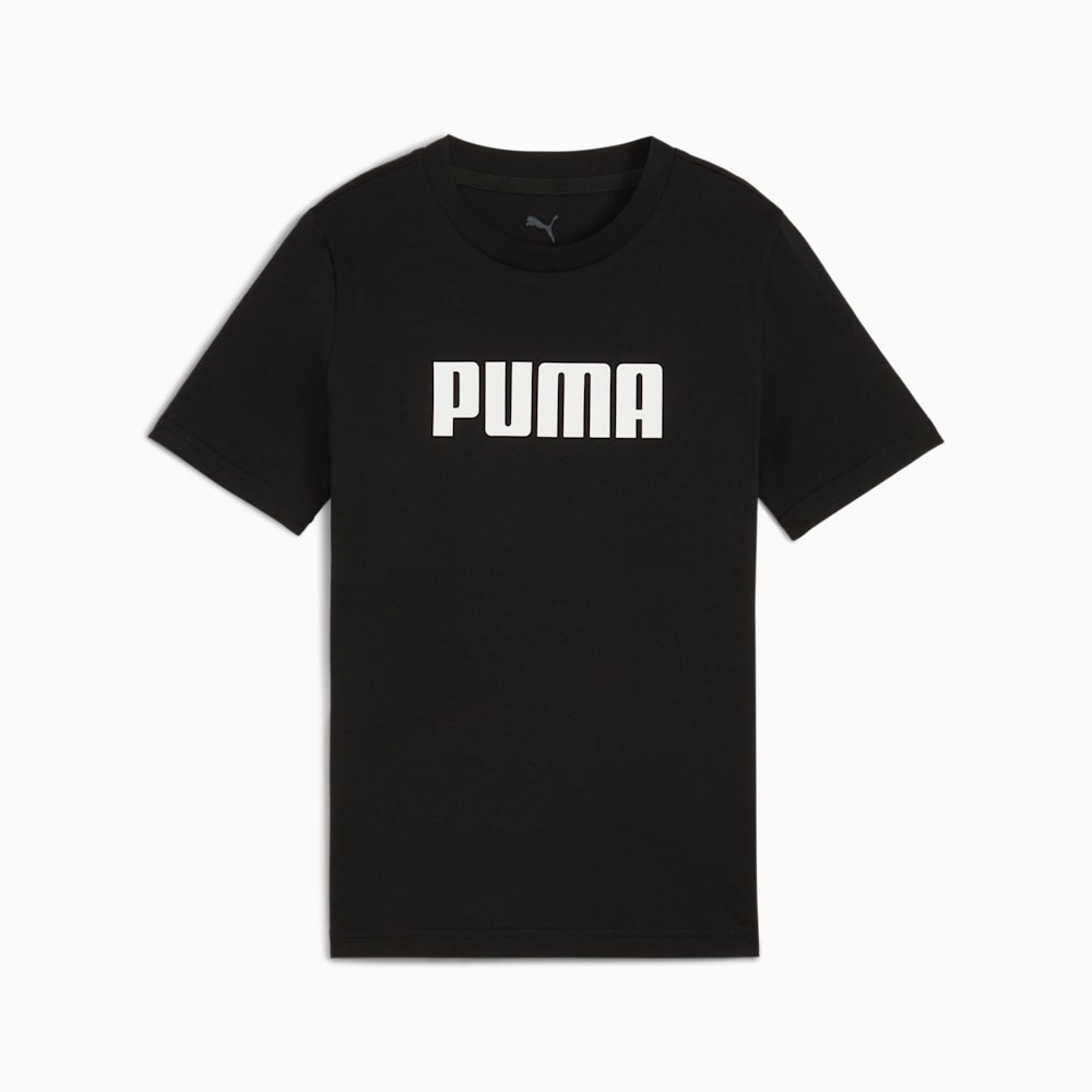 Essentials Youth Logo Tee, PUMA Black, large-NZL