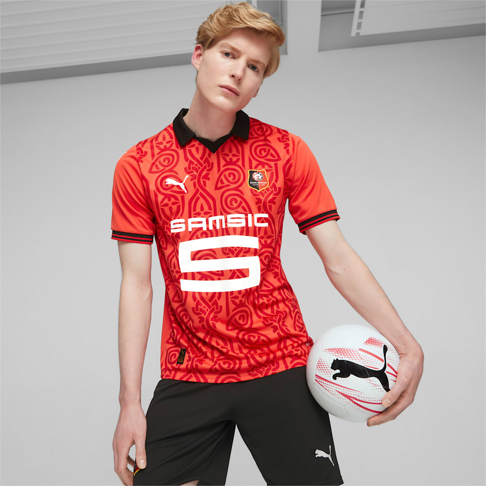 Stade Rennais F.C. Men s 23 24 Home Jersey PUMA Red PUMA Black PUMA Shoes PUMA