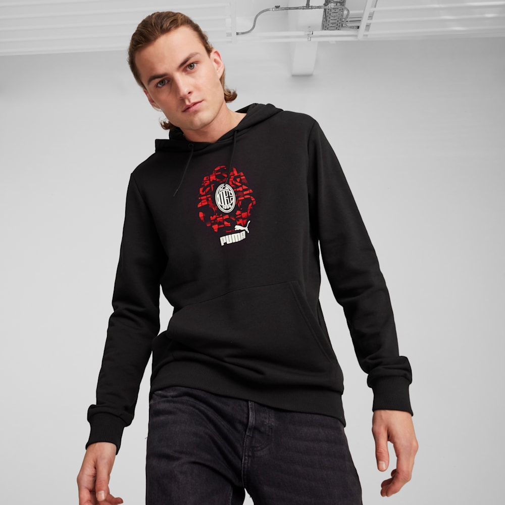 AC Milan ftblCULTURE Men's Hoodie, PUMA Black-For All Time Red, large