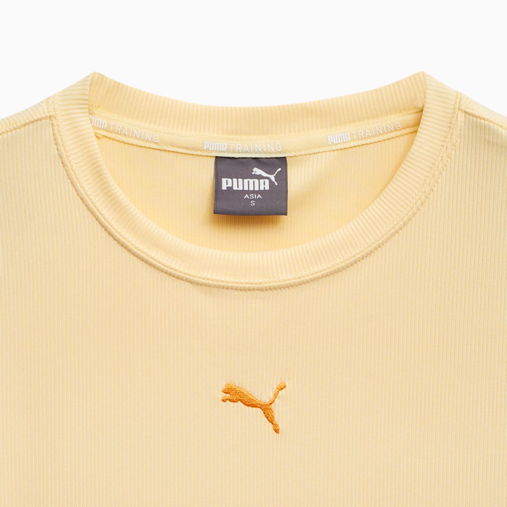 ★ PUMA★ Bias cut rib knit short sleeve t-shirt chamomile Bias Cut RIB KNT SS Tee | Chamomile | 푸마 시즌 오프 | 푸마