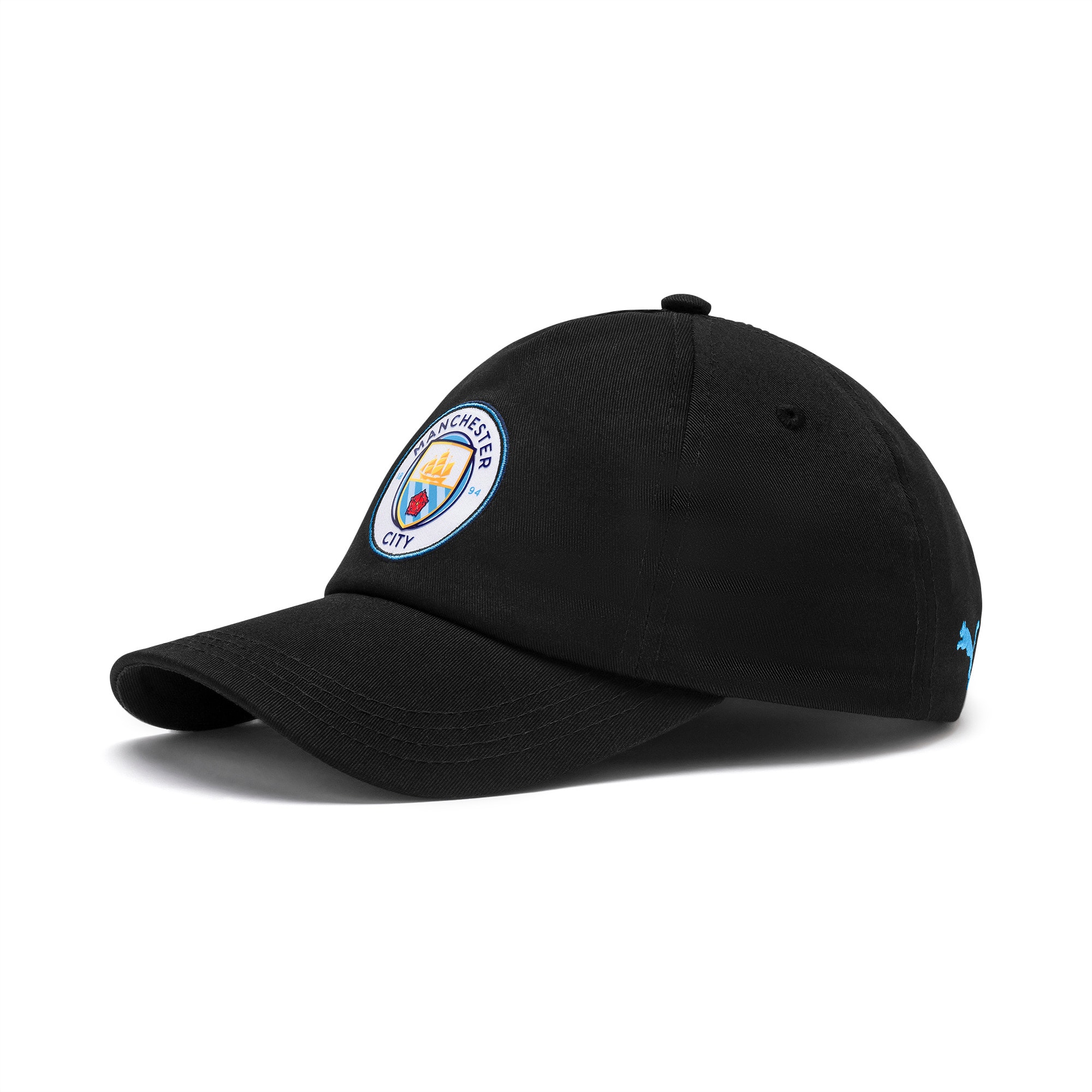 Man City Team Cap, Puma Black-Team Light Blue, large-SEA