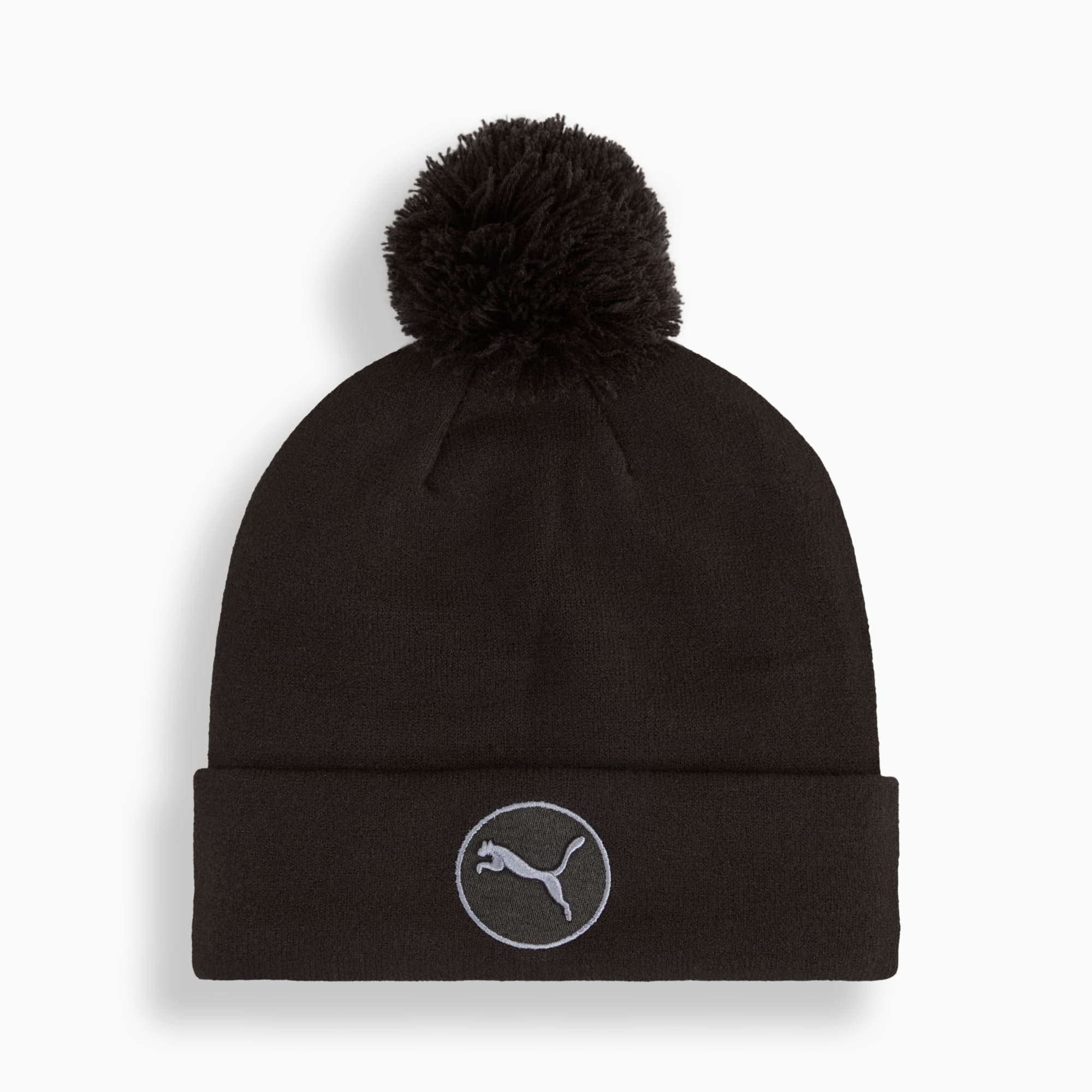 WRMLBL Men's Golf Removable Pom Beanie, PUMA Black, large
