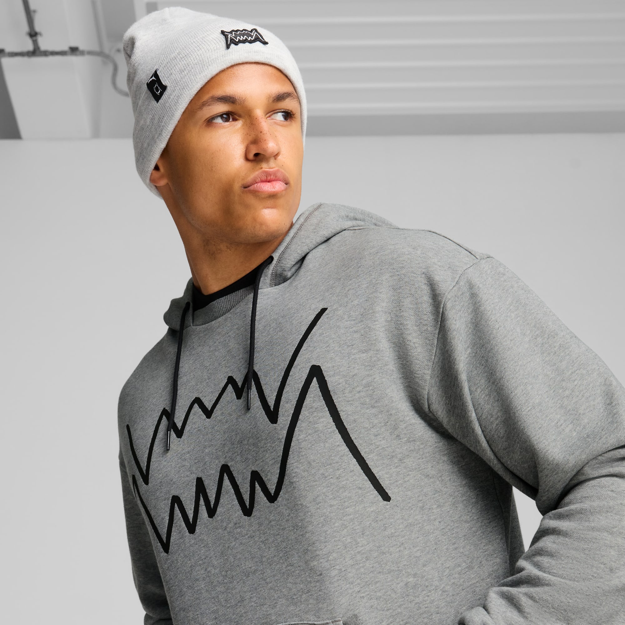 Basketball beanie, Light Gray Heather, large