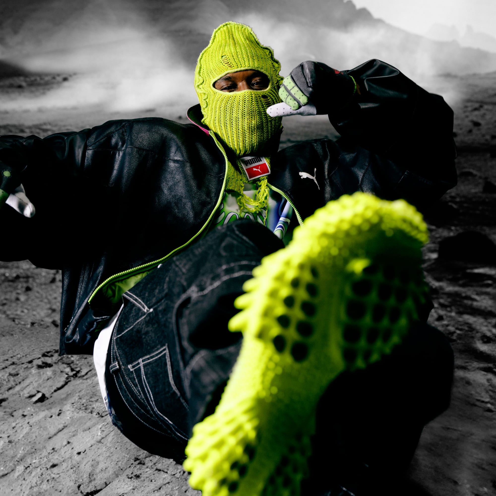 Cagoule en maille A$AP ROCKY x PUMA, Lime Pow, large