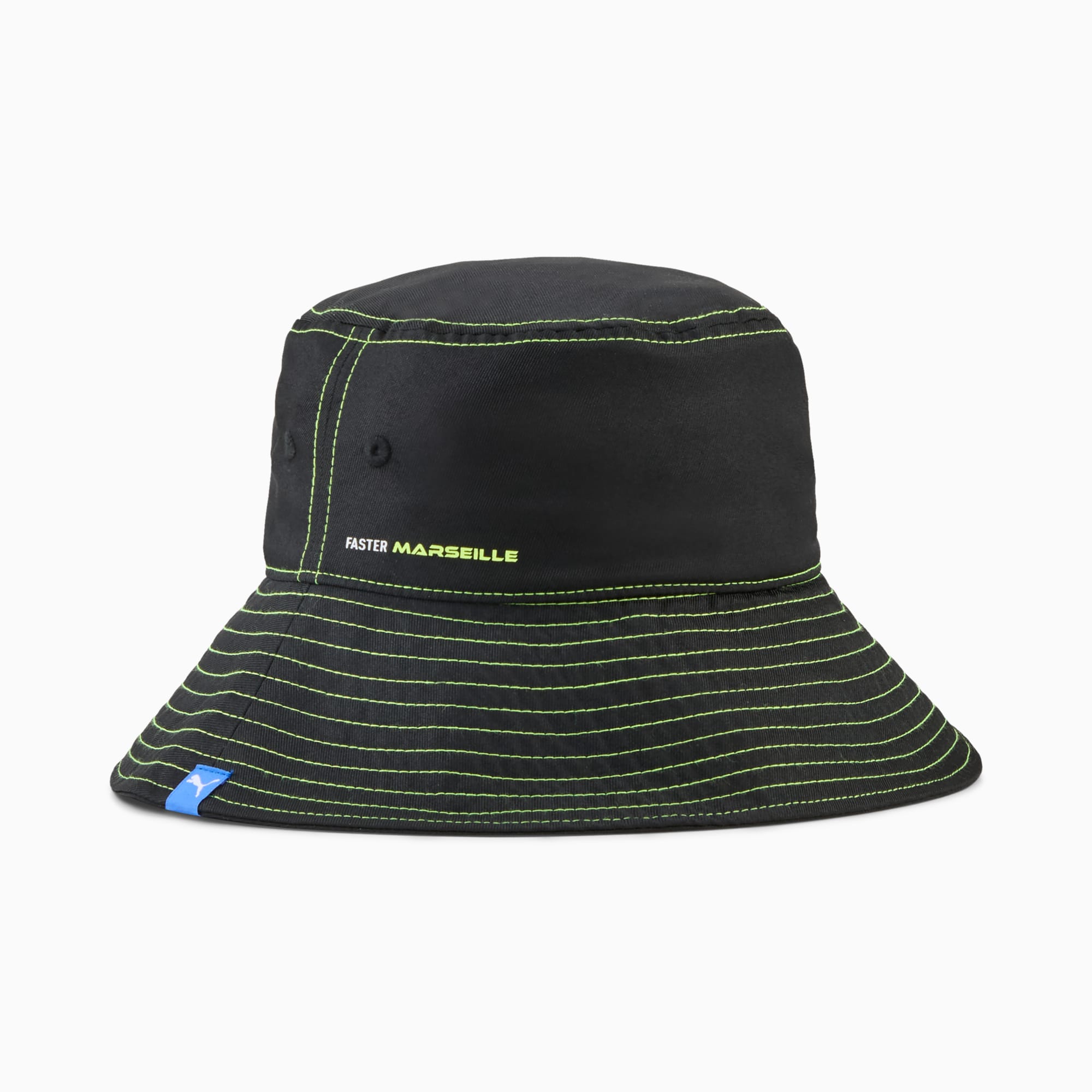 Olympique de Marseille FASTER Bucket Hat, PUMA Black-PUMA White, large