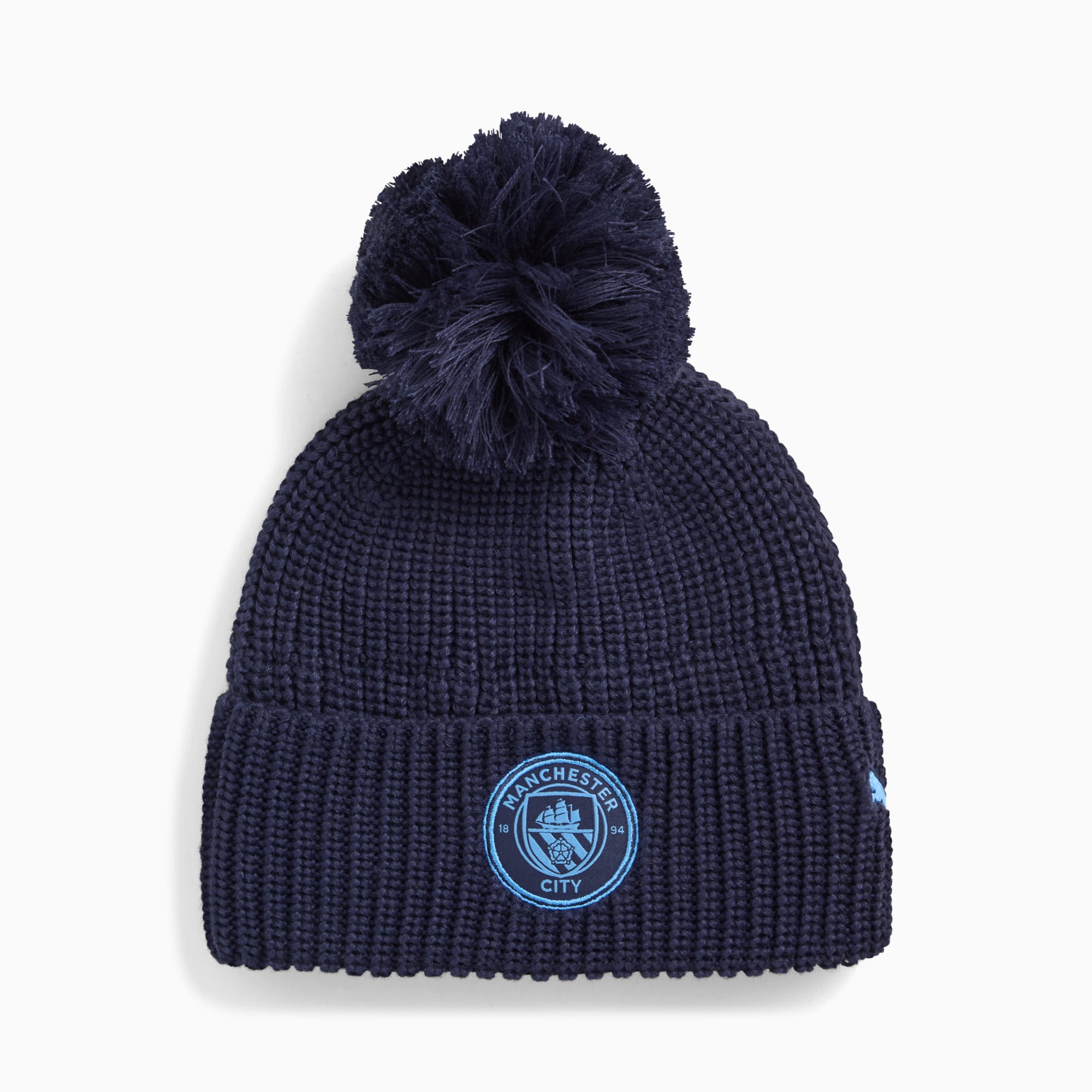 Manchester City Essentials Beanie Youth, PUMA Navy-Team Light Blue, large