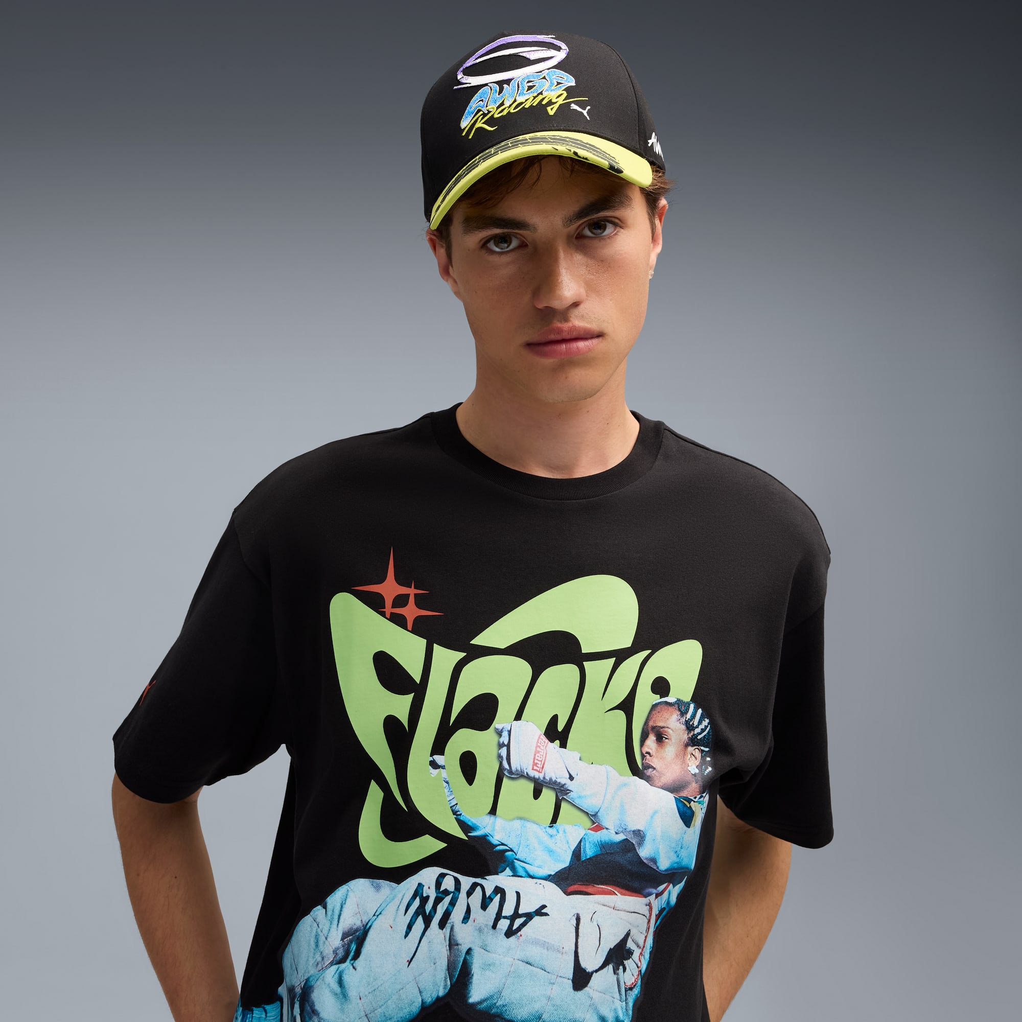 Cappellino A$AP ROCKY x PUMA AWGE, PUMA Black-Lime Sheen, large