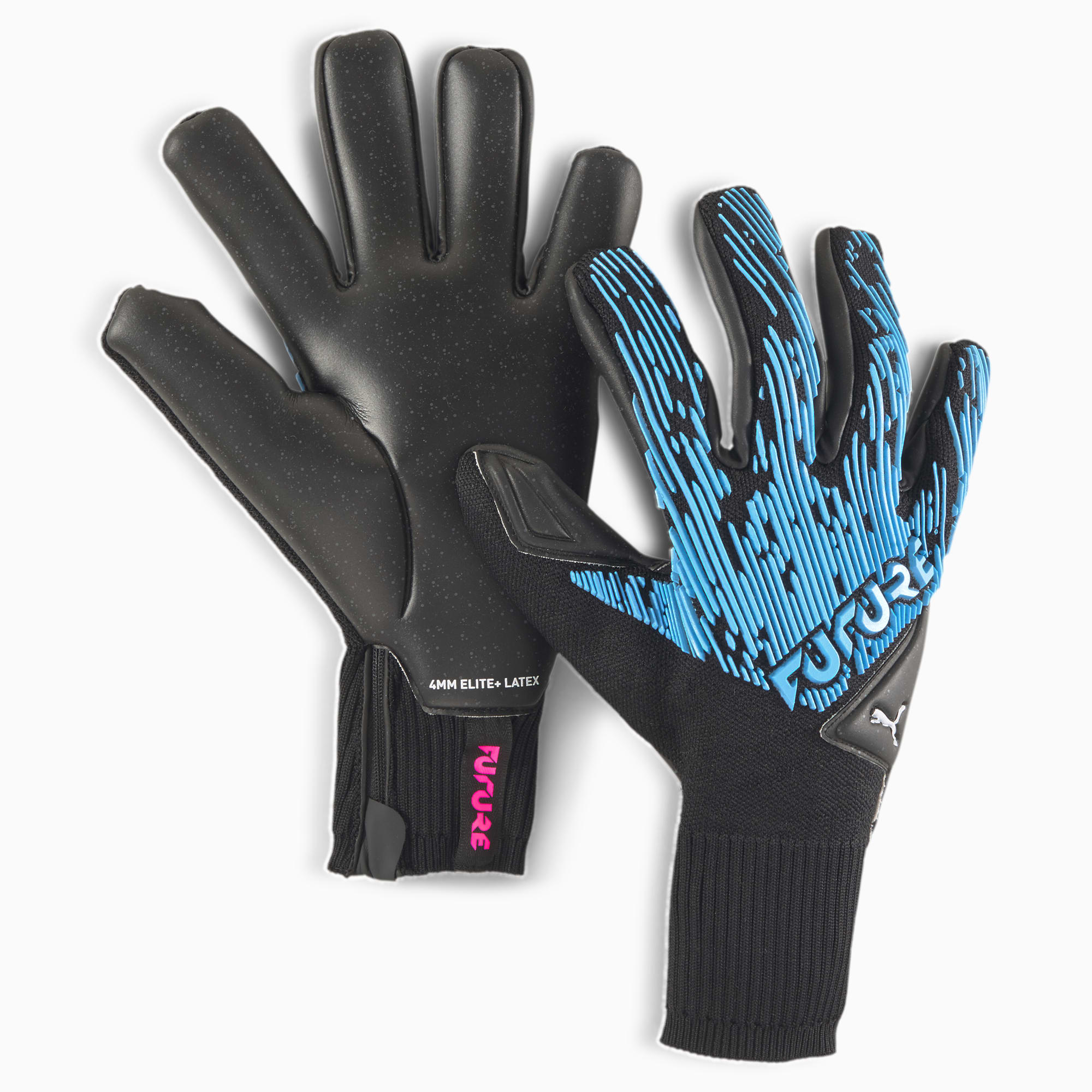 puma goalkeeper gloves blue and pink