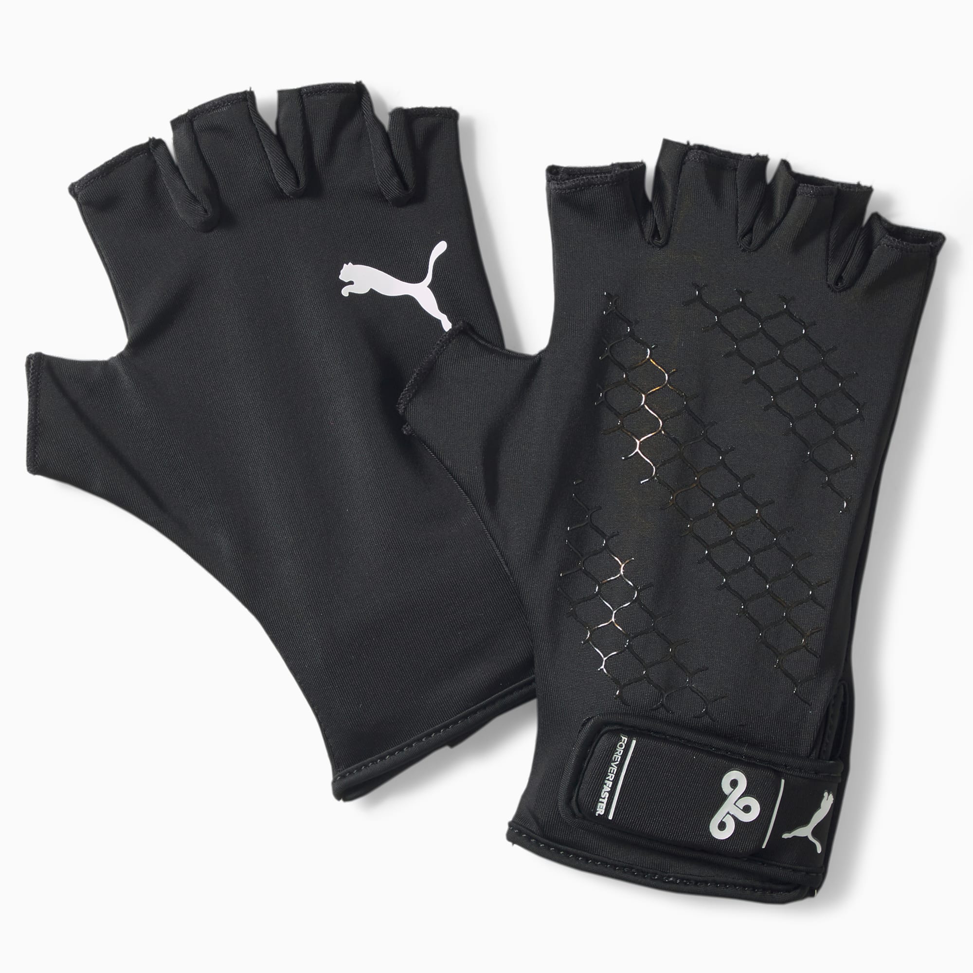 black leather hand gloves