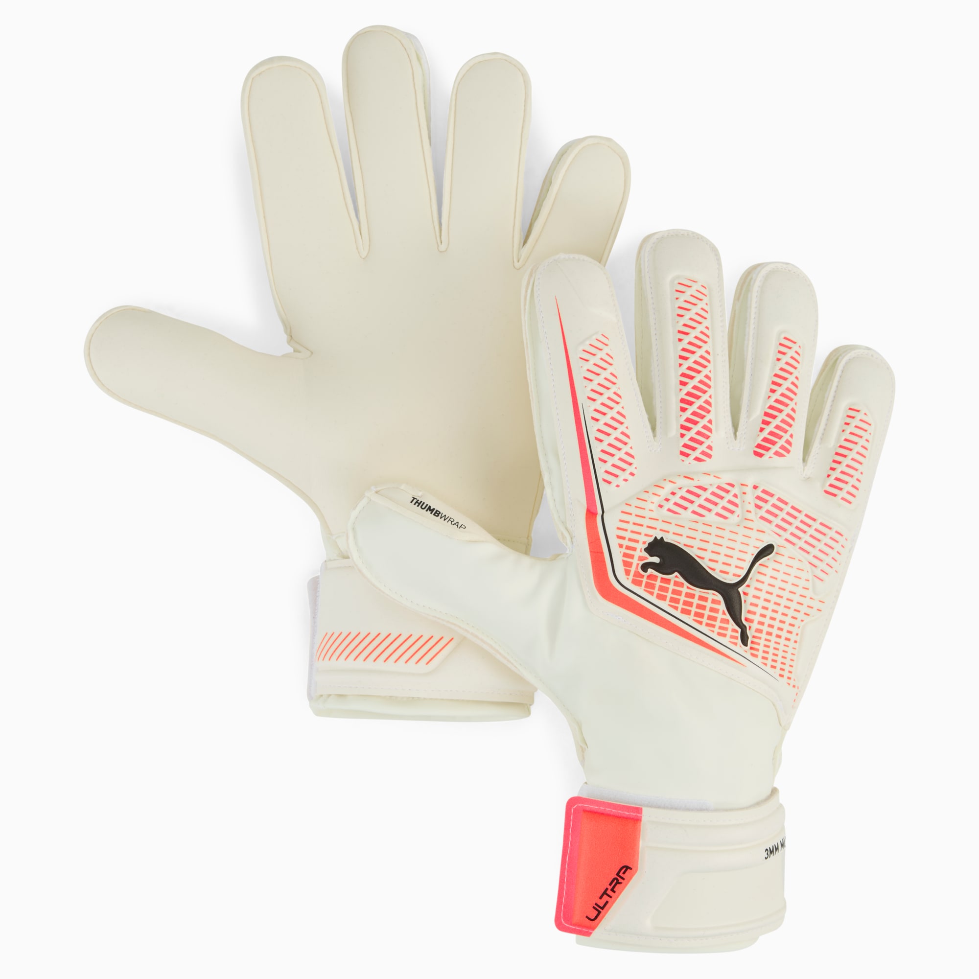 Guanti da portiere PUMA ULTRA Match PROTECT RC, PUMA White-Glowing Red-PUMA Black, large