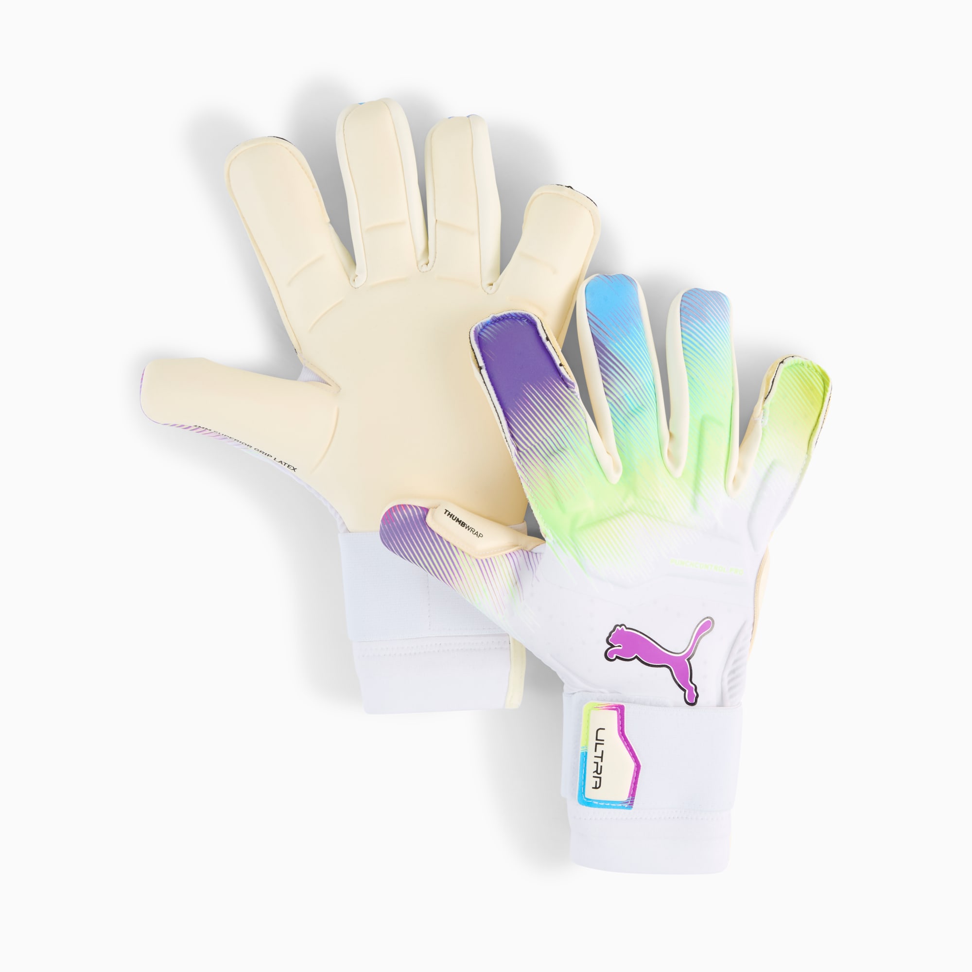 Gants de gardien de but PUMA ULTRA Ultimate Hybrid BRILLIANCE, PUMA White-Pure Magenta-Fizzy Apple, large