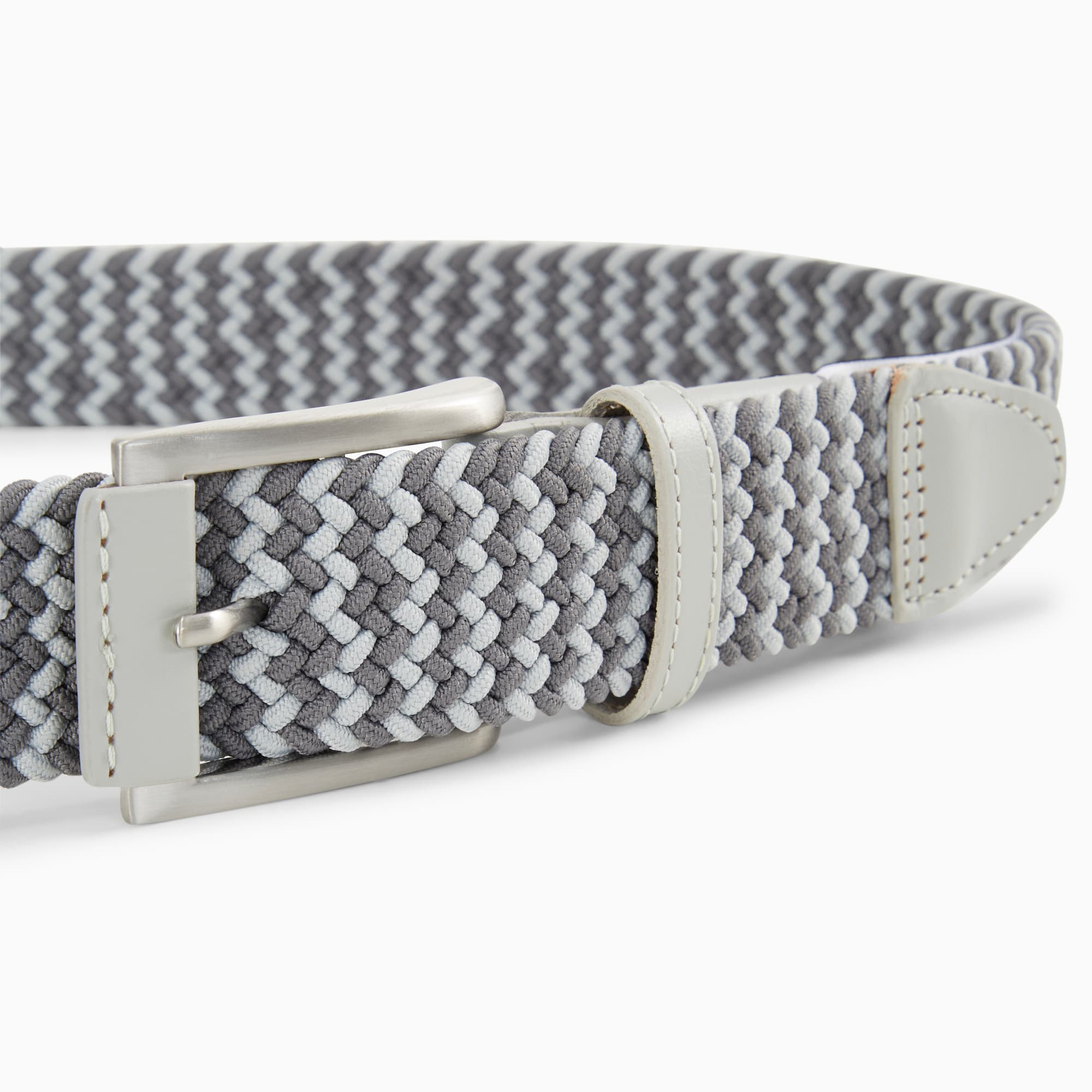 Braided Weave Men's Golf Belt, Ash Gray-Slate Sky, large