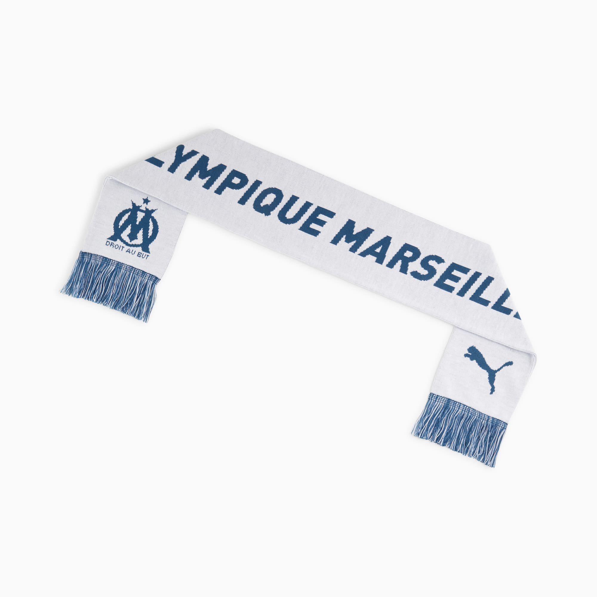 Olympique de Marseille ftblESSENTIALS Scarf, PUMA White-Ocean Tropic, large