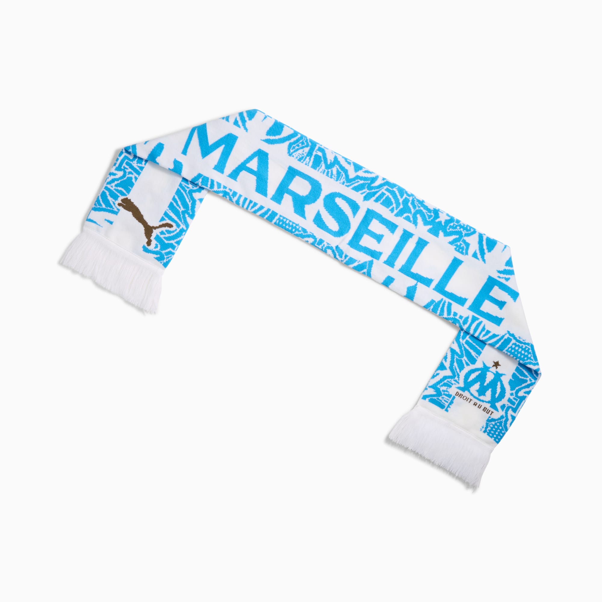 Olympique de Marseille Essentials Scarf, PUMA White-Bleu Azur, large