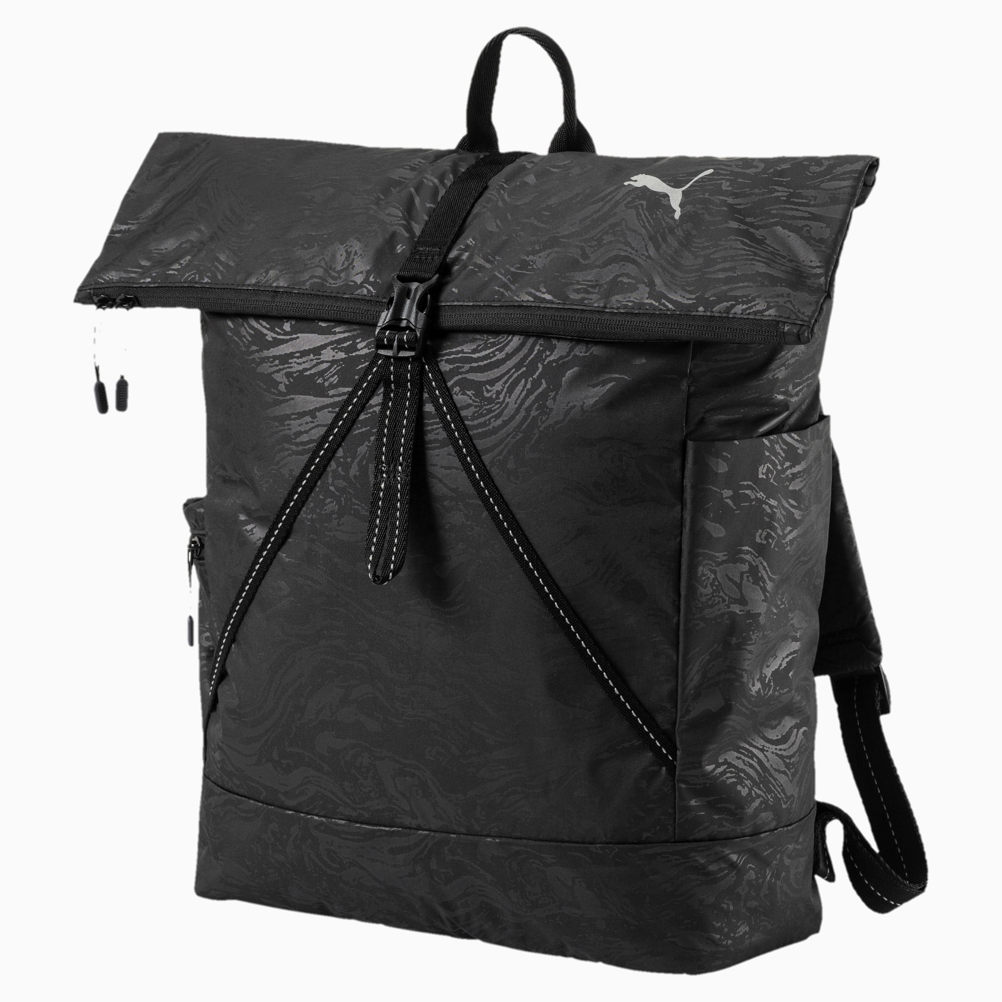 puma black leather backpack