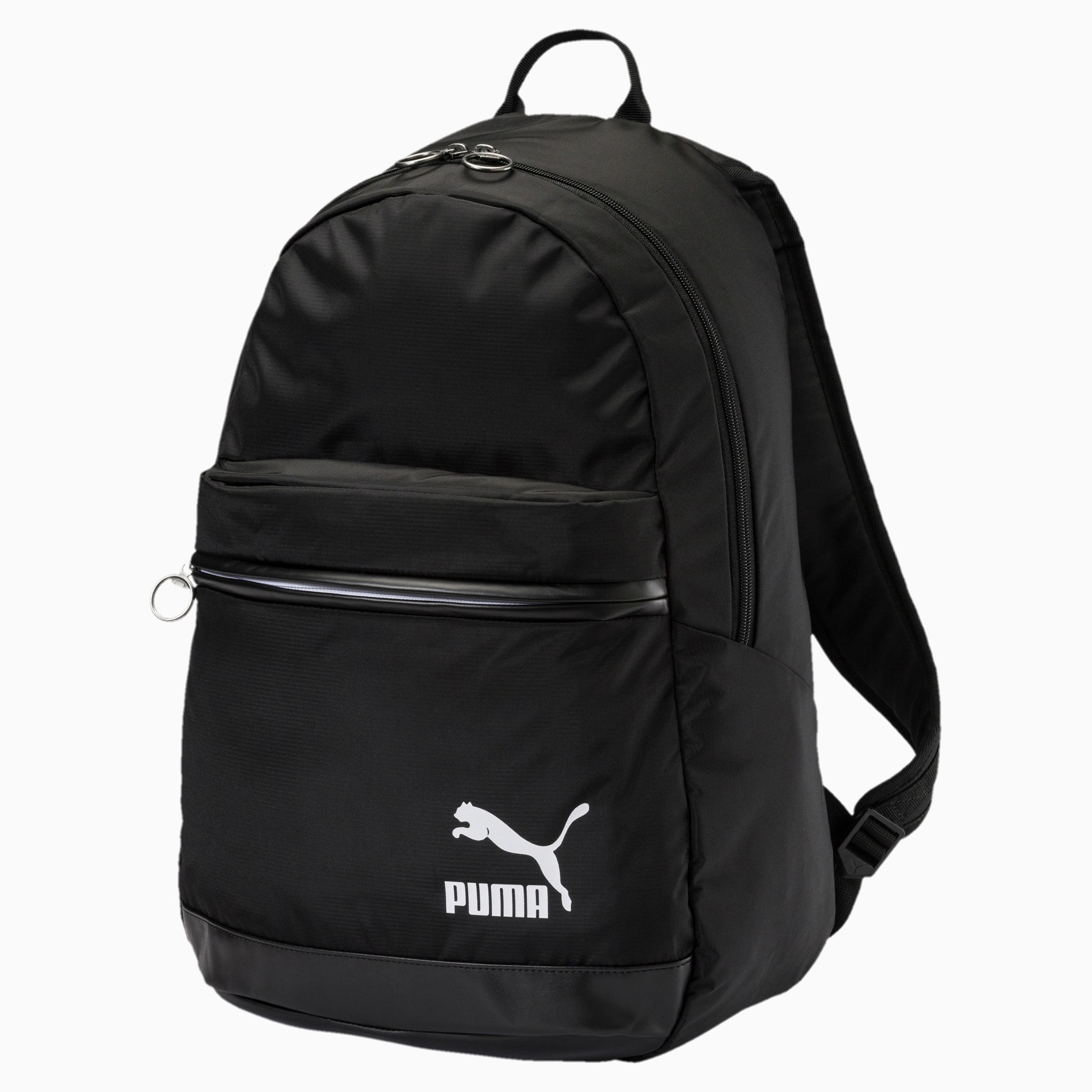 black leather tote with zipper