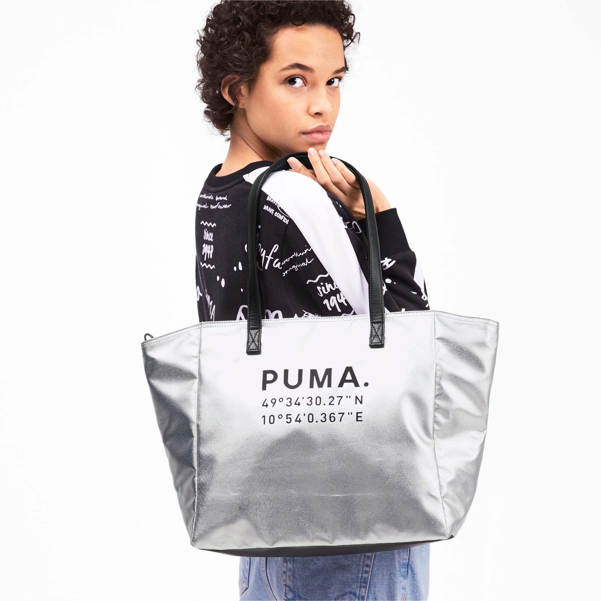 puma tote bag silver