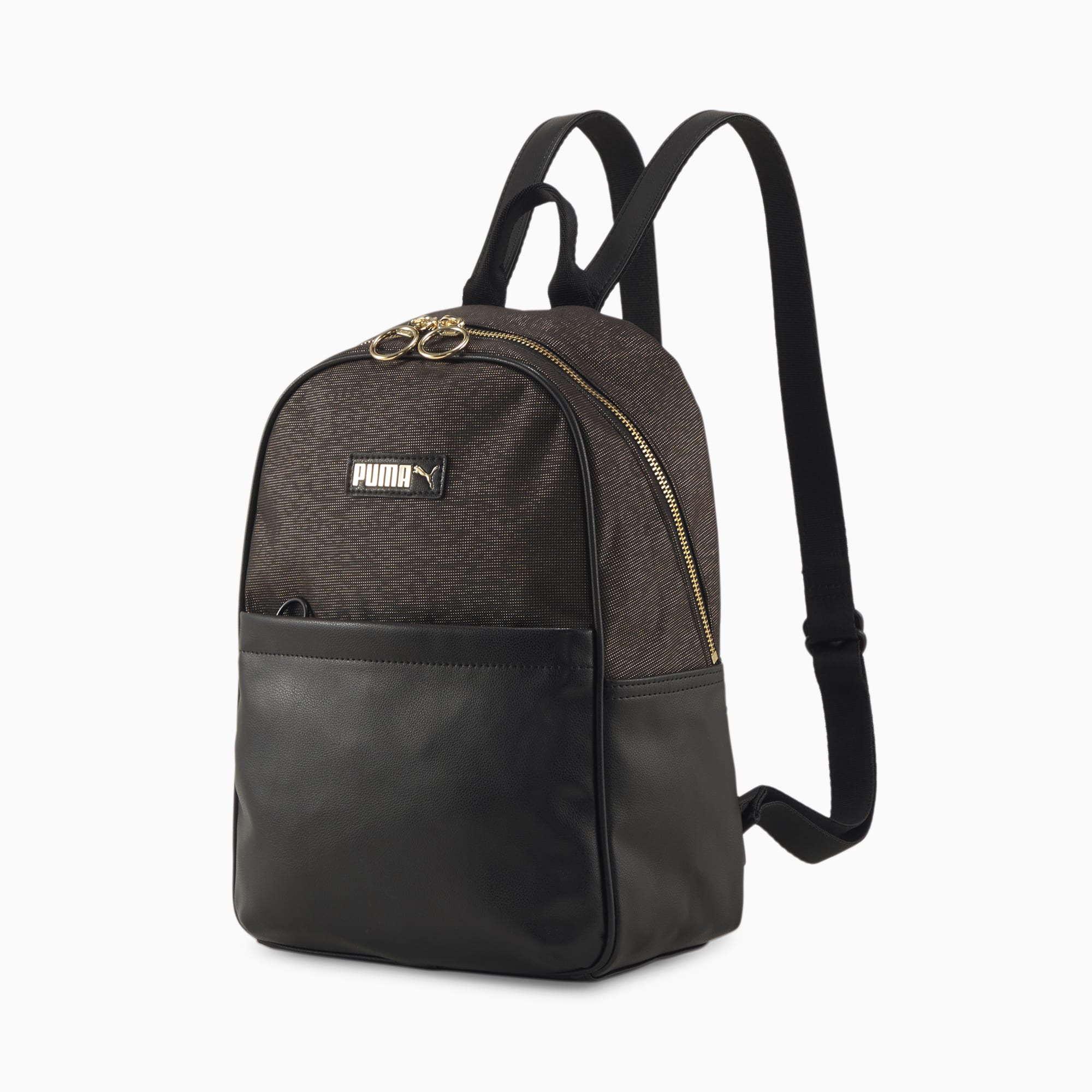 puma black leather backpack