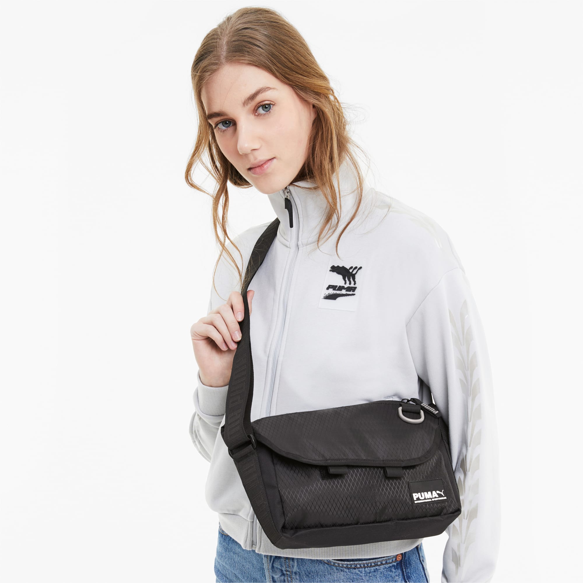 puma black messenger bag