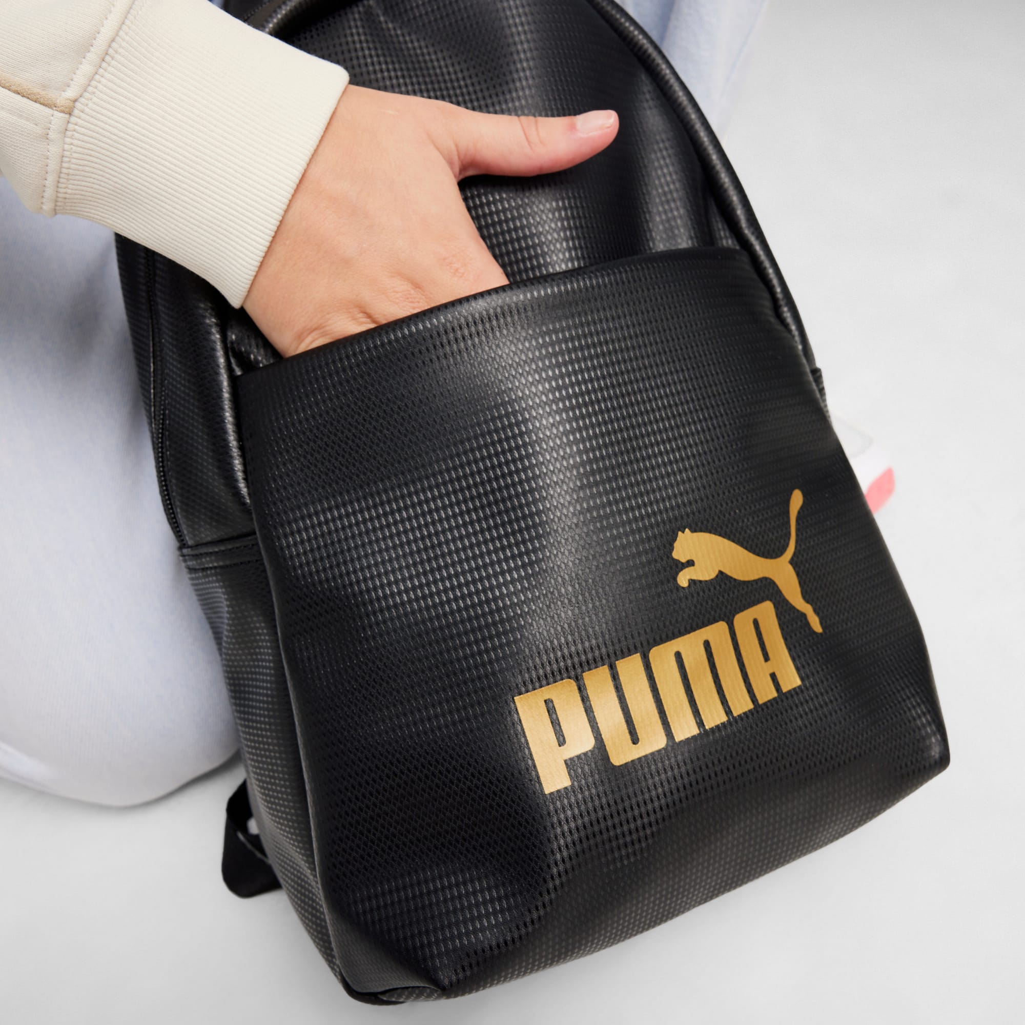 Black and gold puma backpack sales