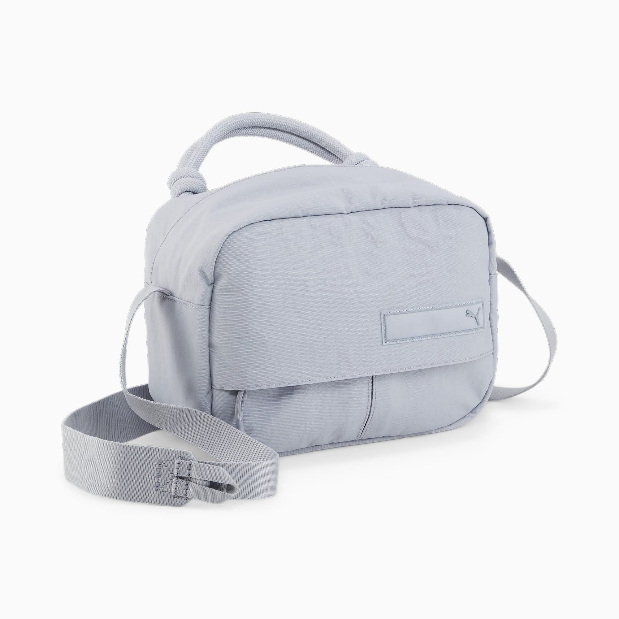 Gray crossbody top bag