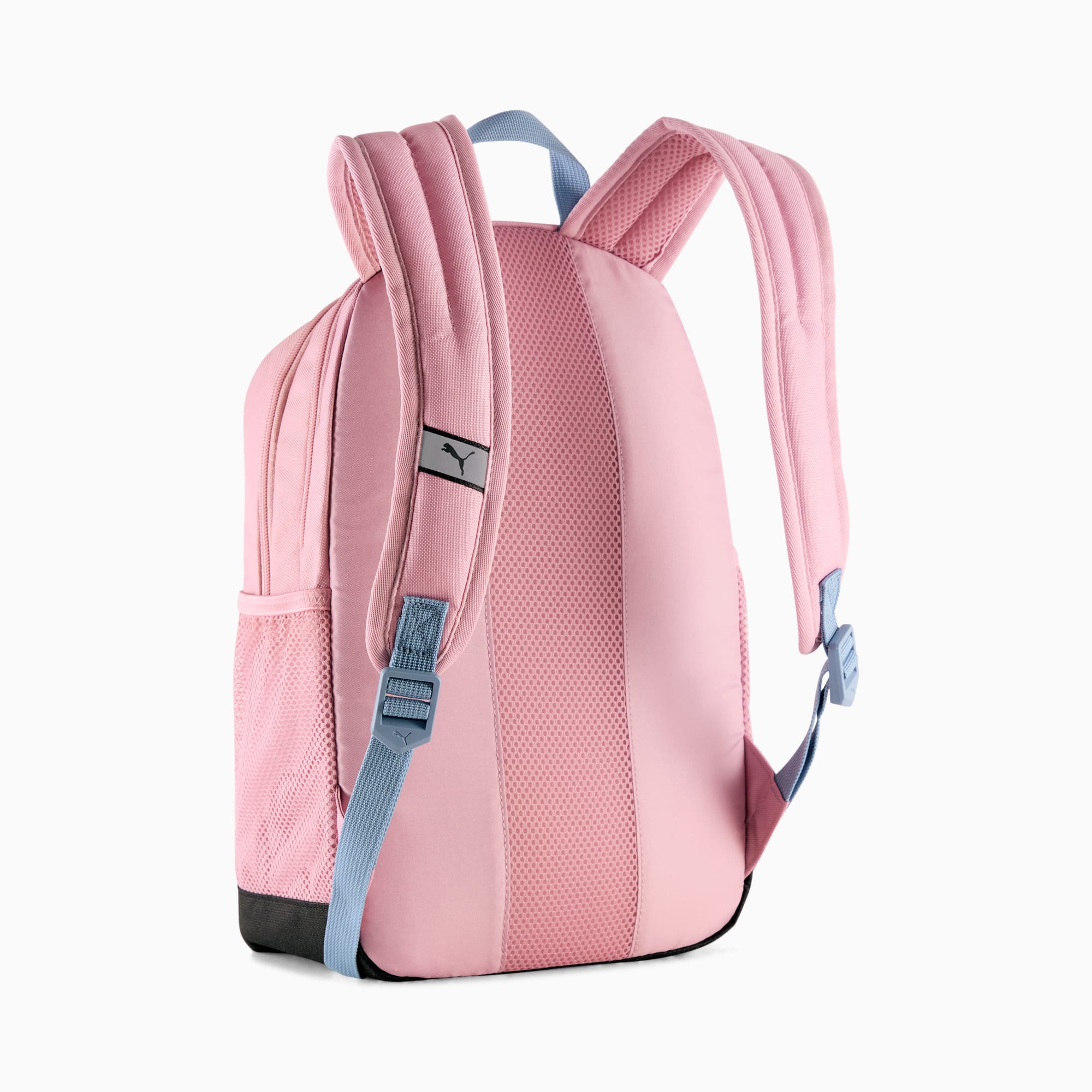 Zaino unisex rosa PUMA con spallacci imbottiti e pannello posteriore in rete.