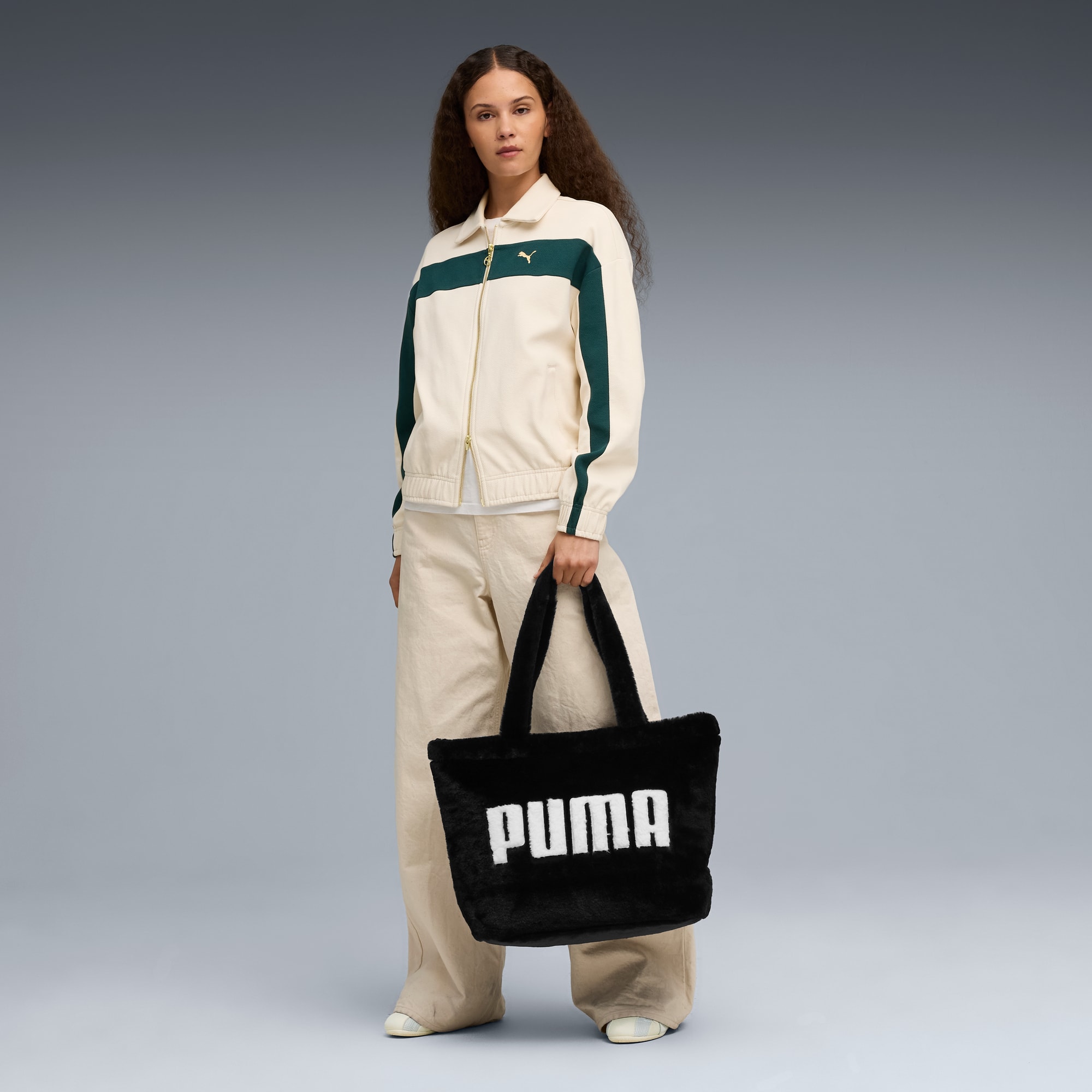 UP Faux Fur 17 l Shopper Teenager, PUMA Black, large