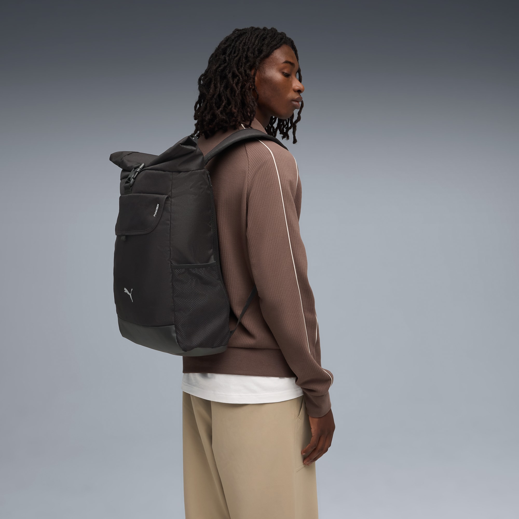 Sac à dos avec rabat supérieur roulé PUMATECH (26 L), PUMA Black, large