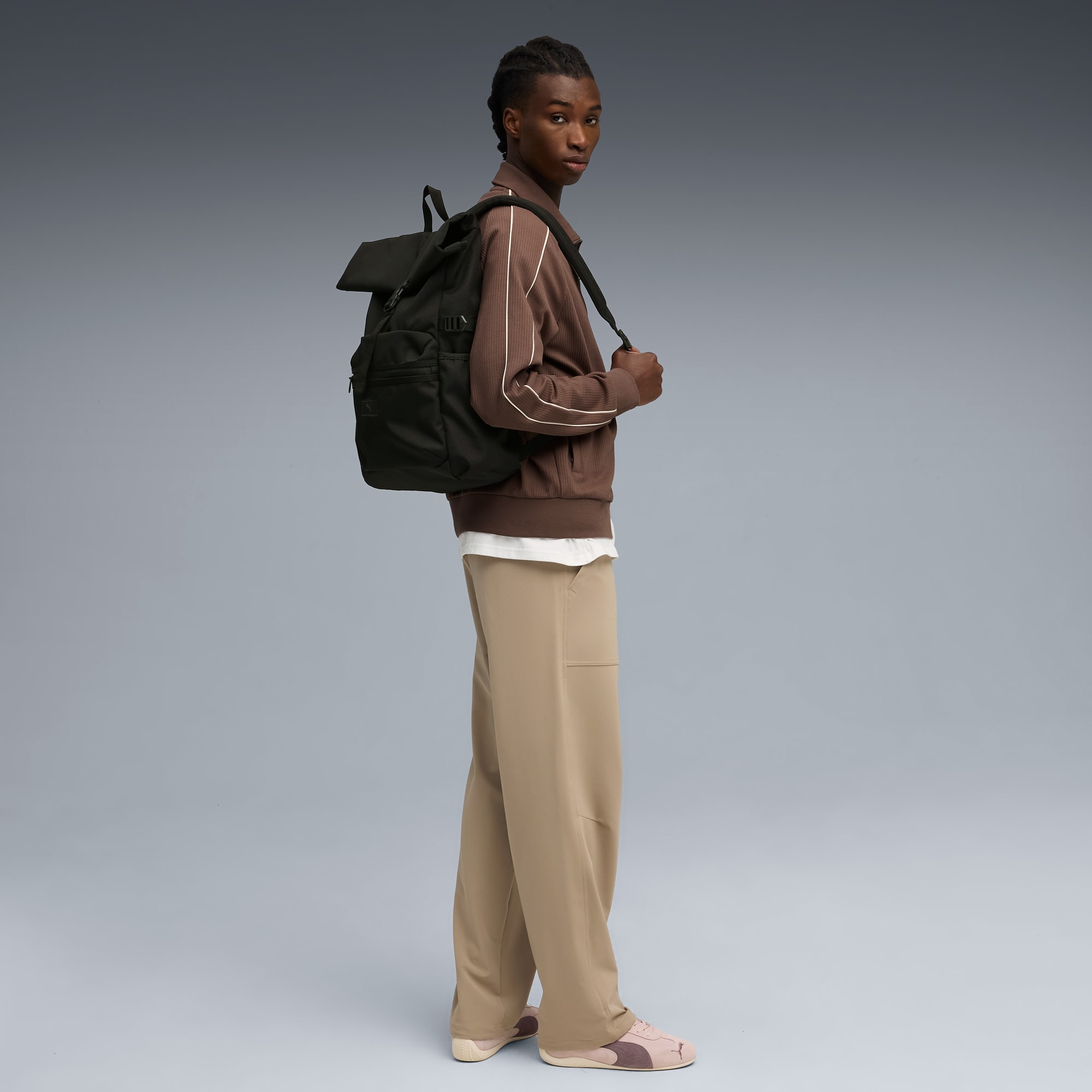 Sac à dos avec rabat supérieur roulé Essentials Enfant et Adolescent (20 L), PUMA Black, large