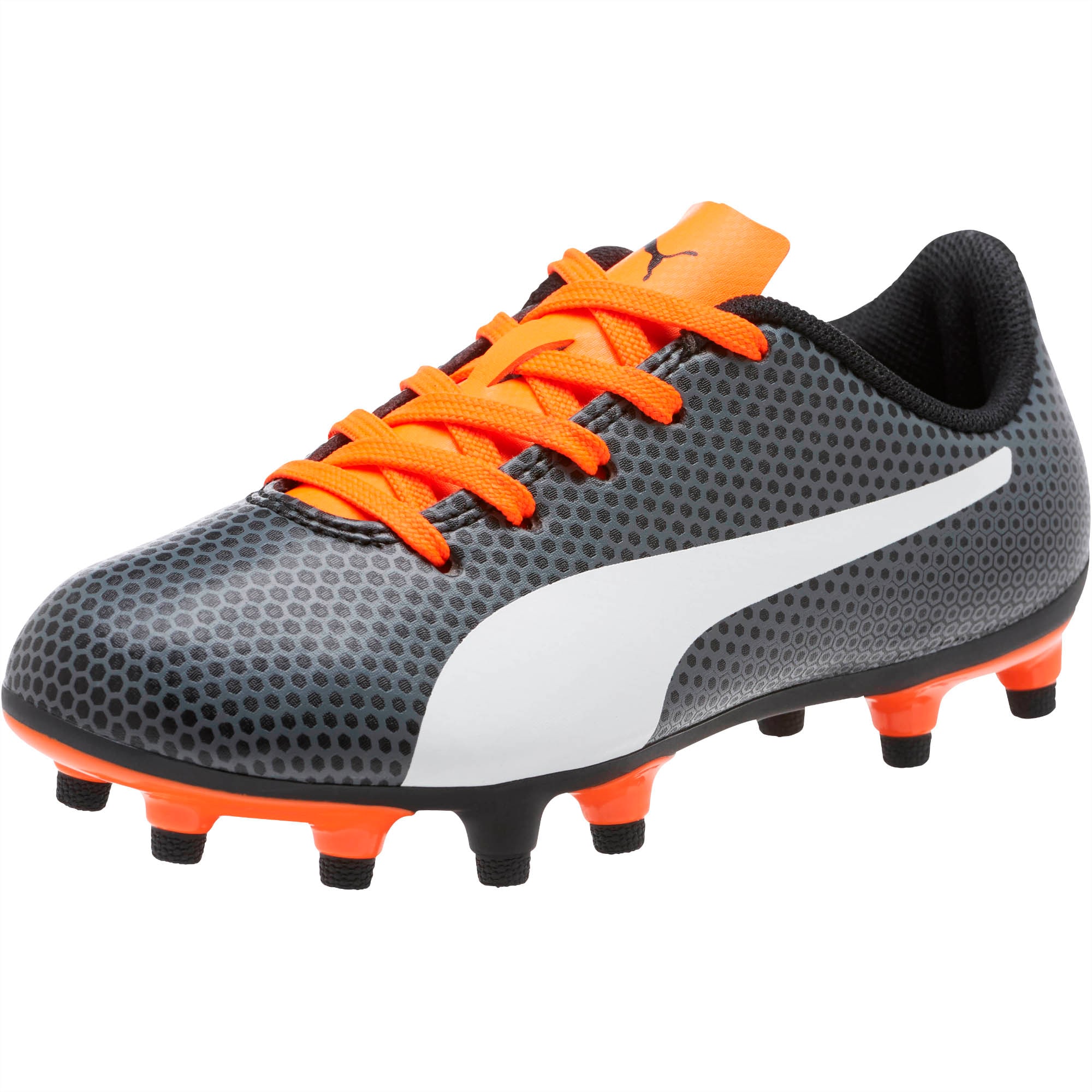 kids orange football boots