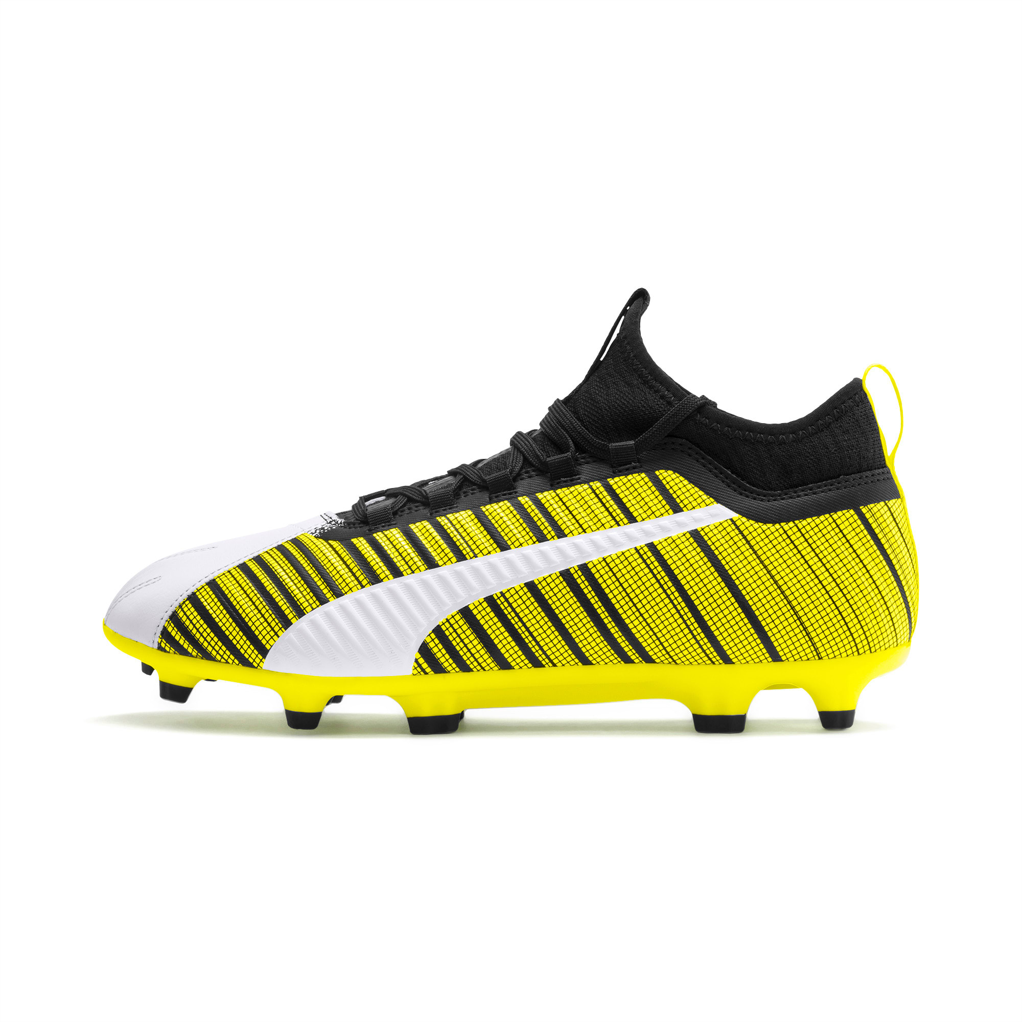 PUMA ONE 5.3 FG/AG Men's Football Boots | White-Black-Yellow Alert | PUMA  Shoes | PUMA