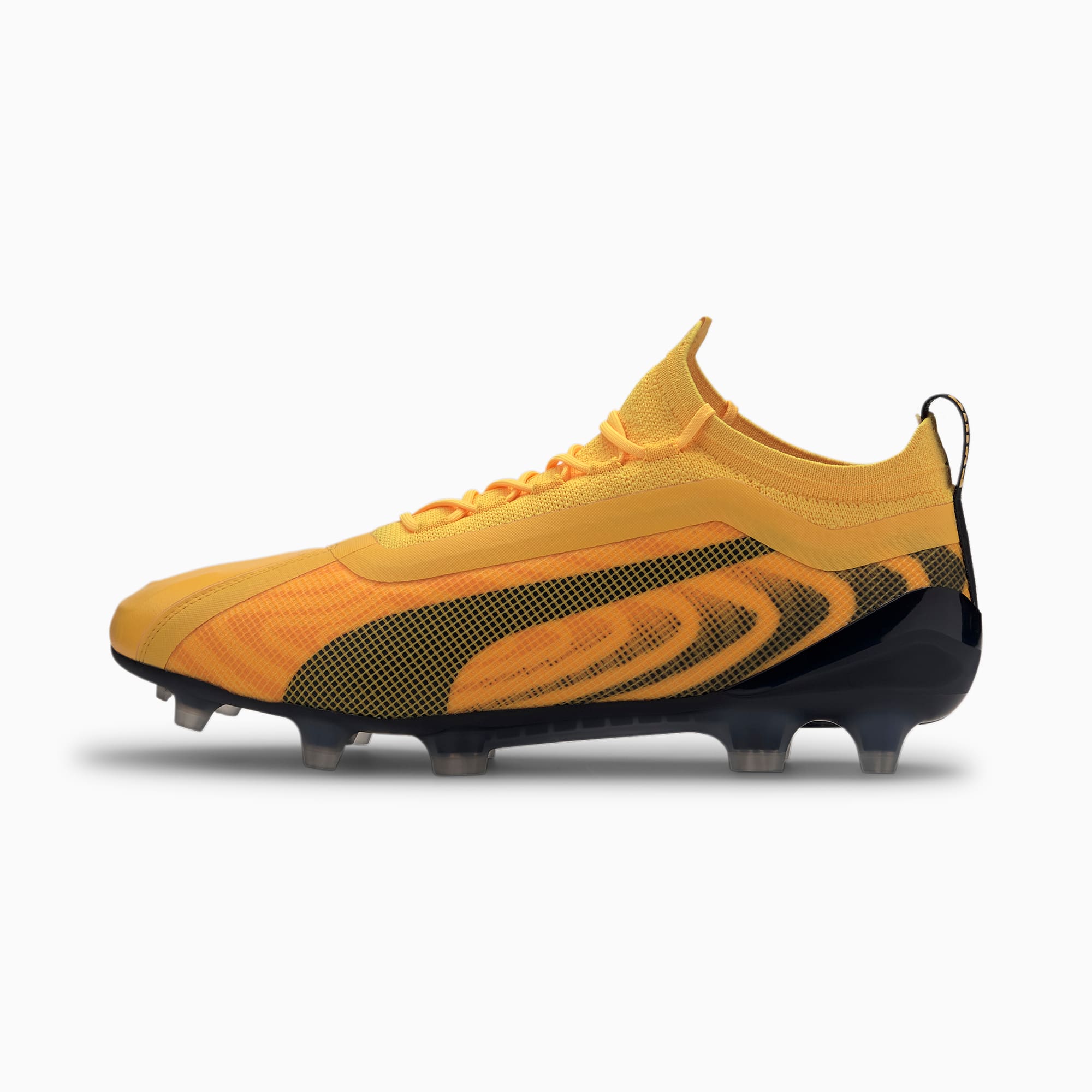 black and orange soccer cleats