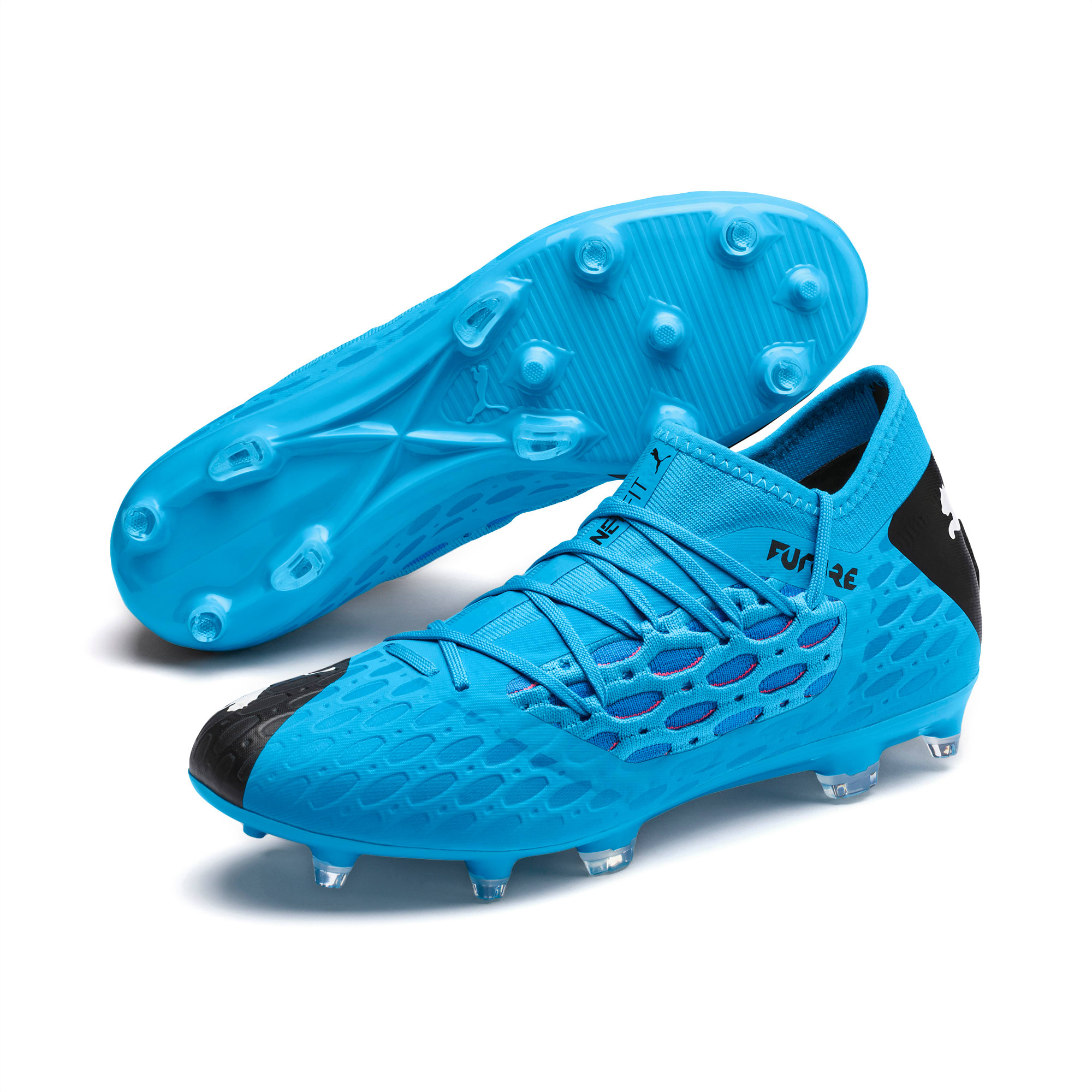 pink and blue cleats