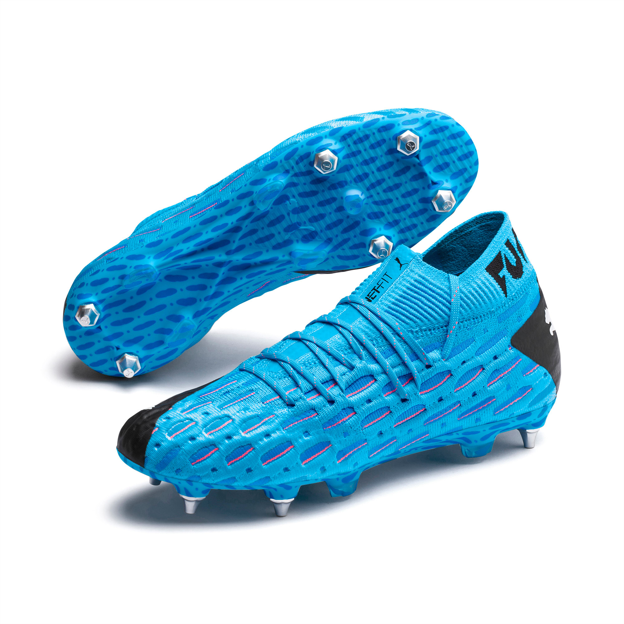 PUMA プーマ フューチャー 19.1 NETFIT HG(ブラック×グリーン