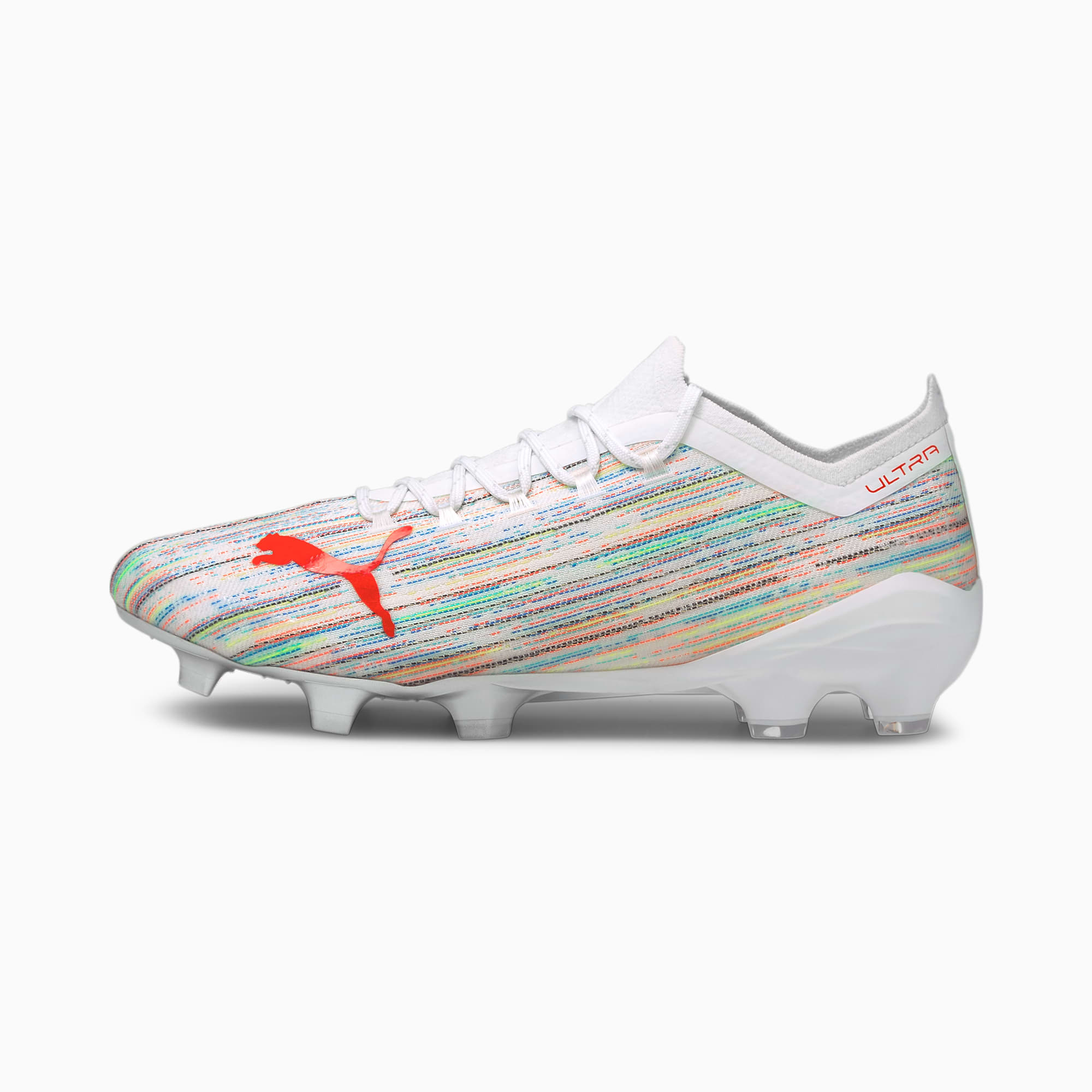 ULTRA 1.2 FG/AG Football Boots Unisex, Puma White-Red Blast-Puma Silver, large-SEA