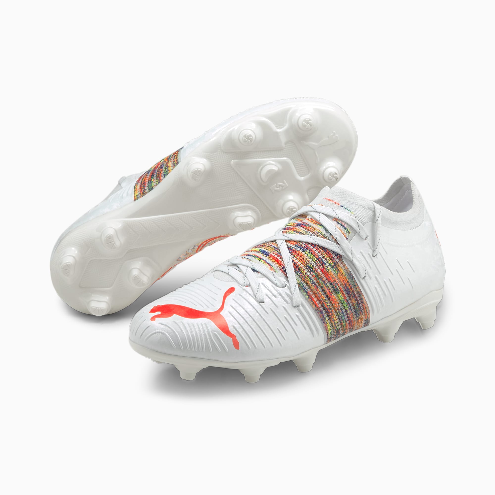 Future Z 2 1 Fg Ag Youth Football Boots Puma White Red Blast Puma Game On Pack Puma