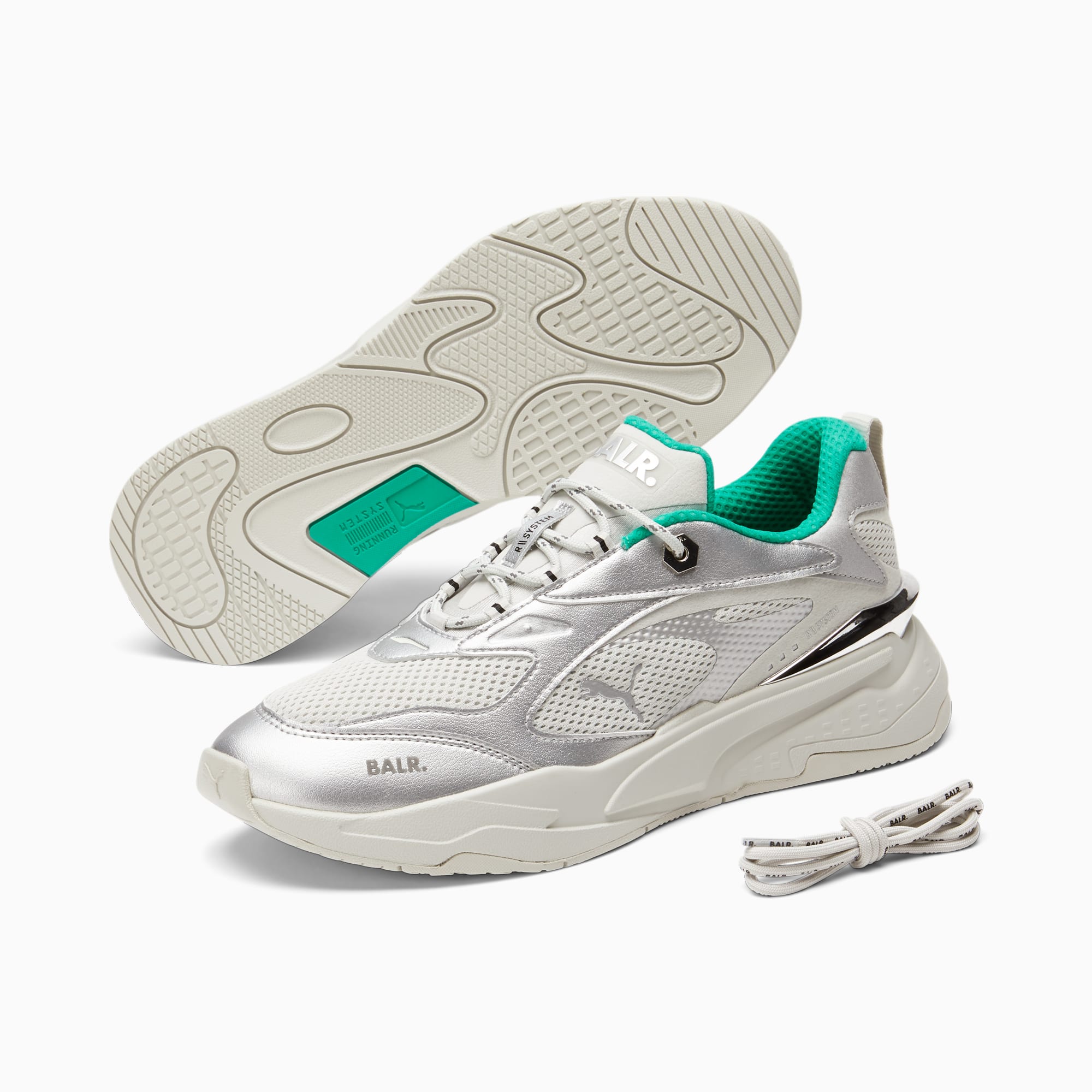 スニーカー PUMA X BALR. Panelled Mesh Sneakers Silver/Spectra Green PUMA x BALR. RS-Fast Sneakers | PUMA