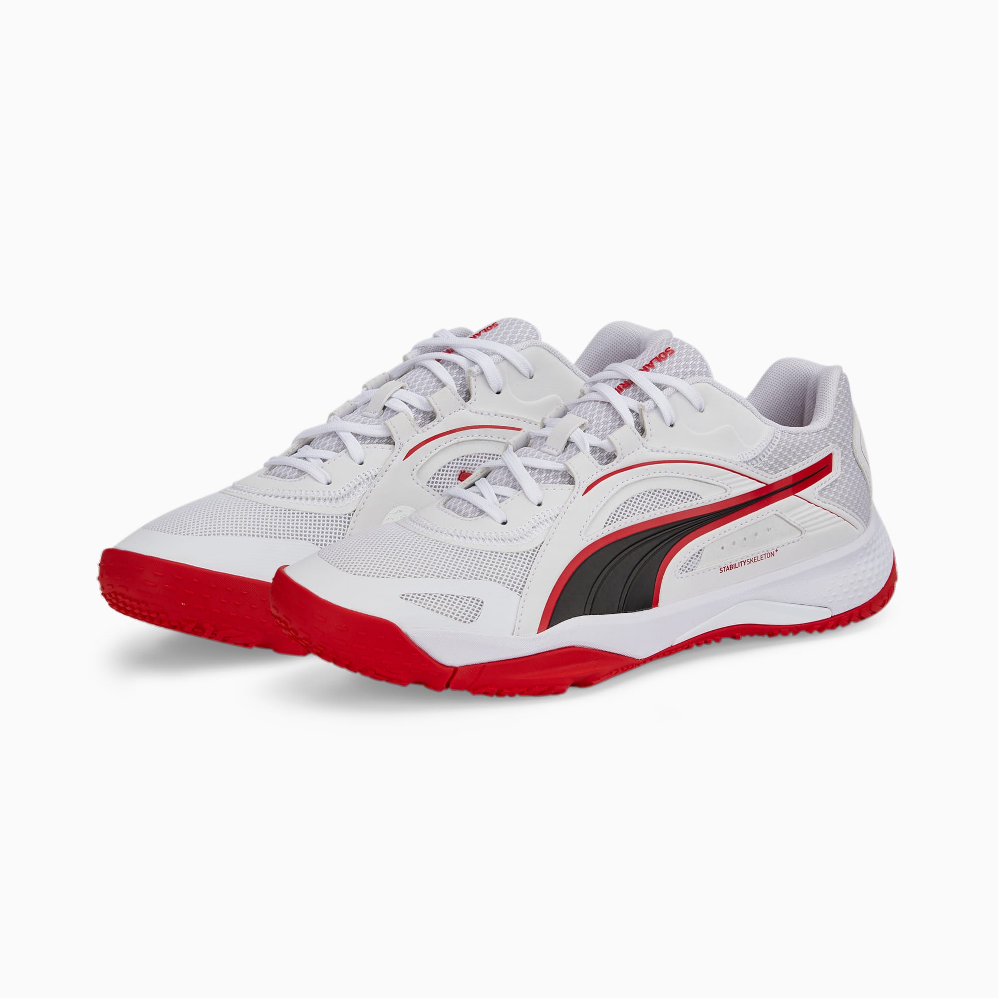 Zapatillas para deportes de interior Solarstrike II, Puma White-Puma Black-High Risk Red, large