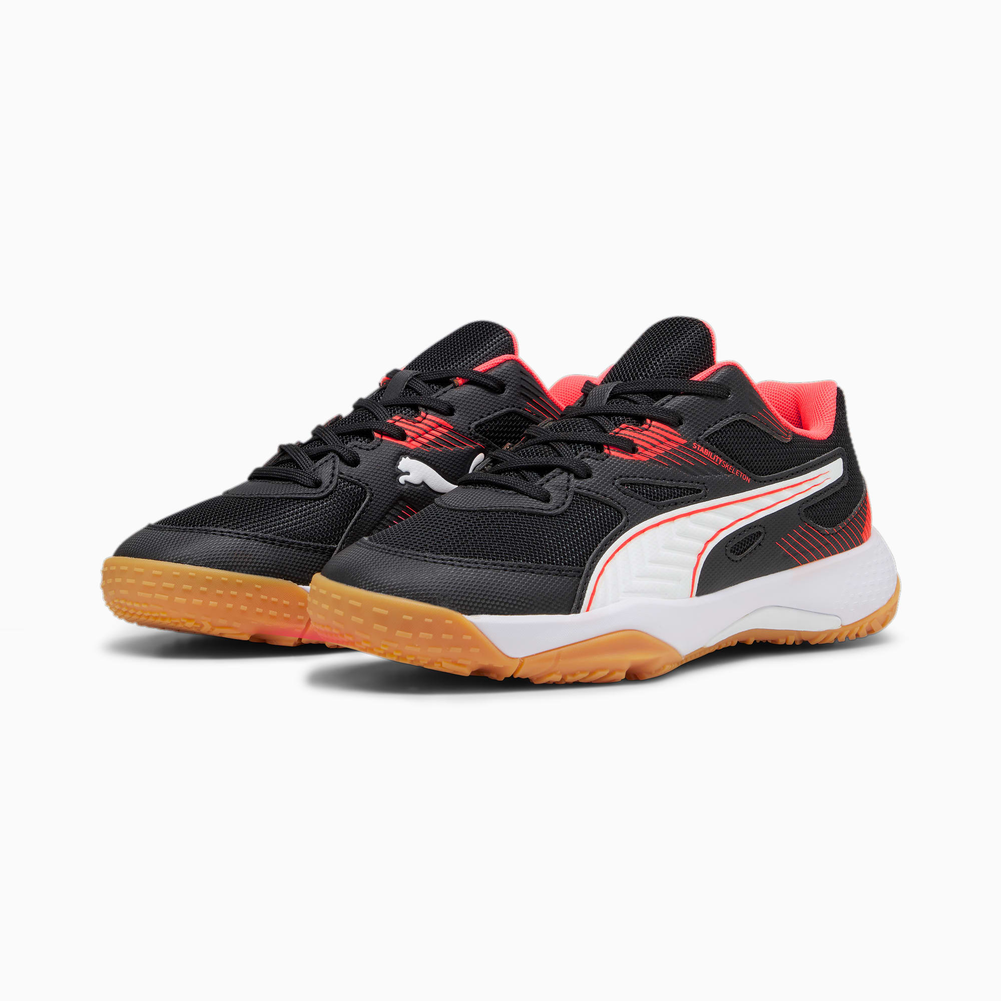 Solarflash II Indoor Sports Shoes Youth, PUMA Black-Fire Orchid-PUMA White-Gum, large