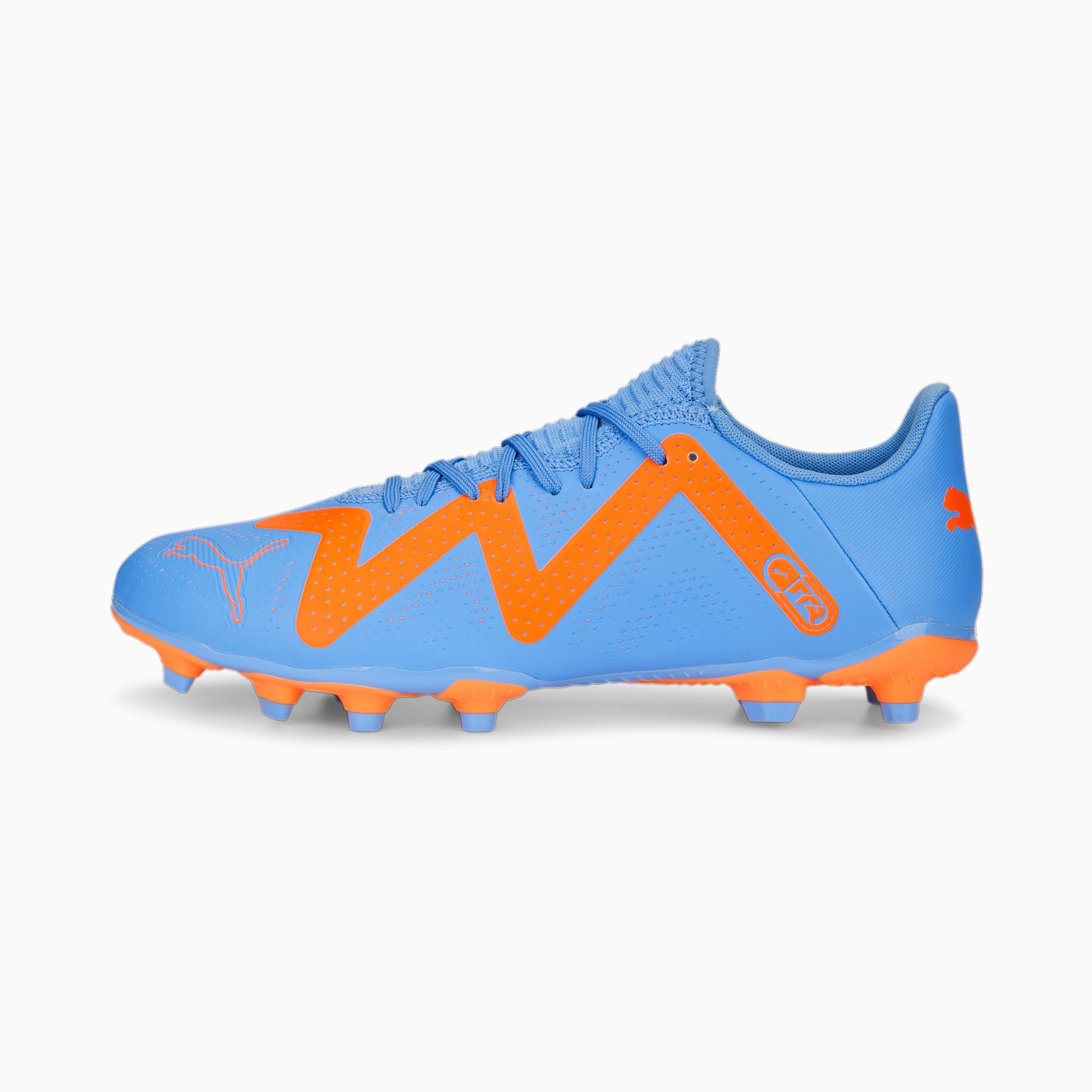 FUTURE Play FG/AG Football Boots, Blue Glimmer-PUMA White-Ultra Orange
