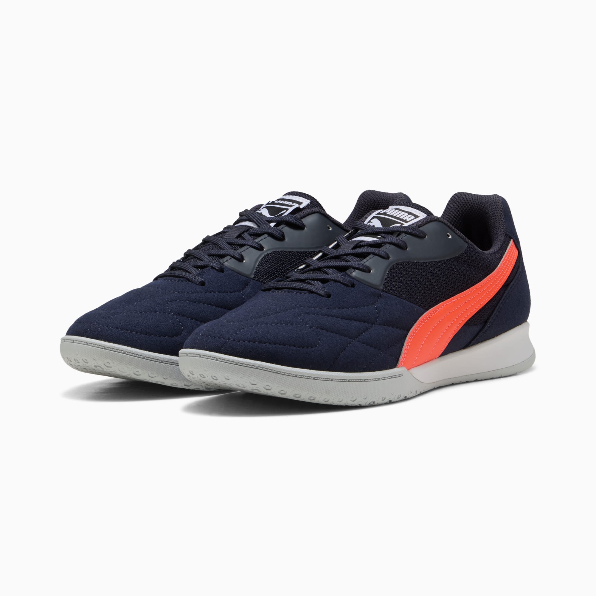 KING TOP IT Football Boots Unisex, New Navy-Glowing Red-Silver Mist, large