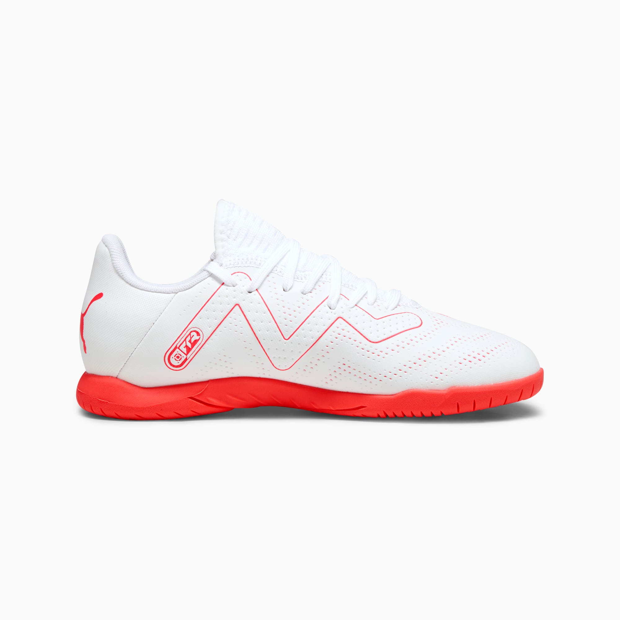 FUTURE PLAY IT Youth Football Boots PUMA White Fire Orchid