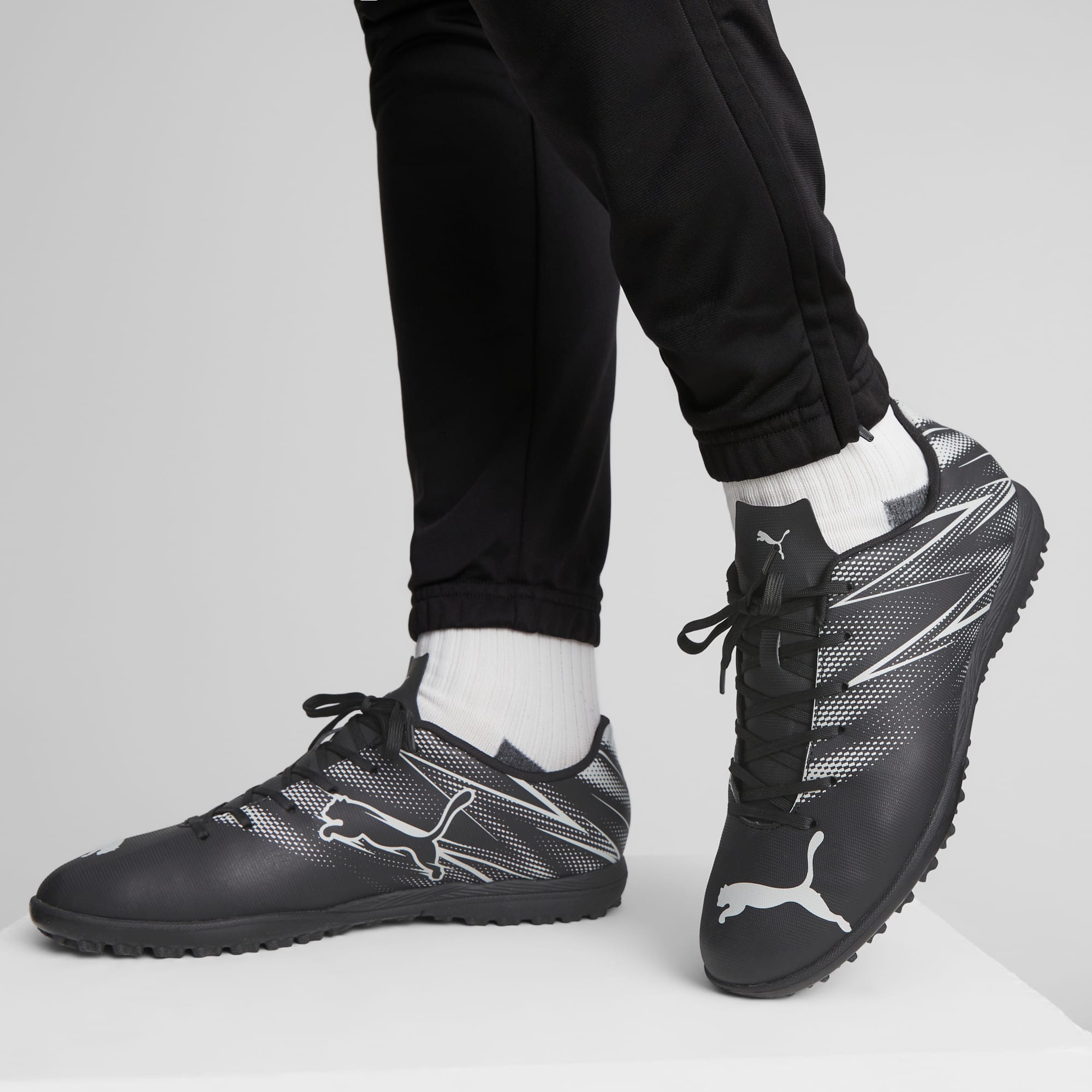 Black 'soccer cleats with sock clearance