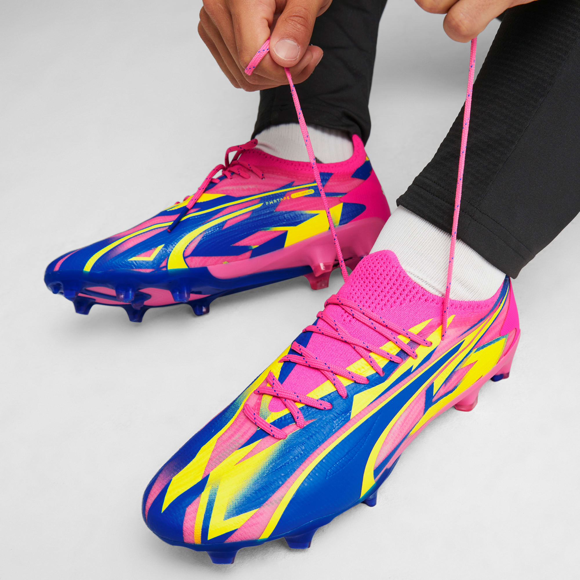 Puma pink and yellow boots shop